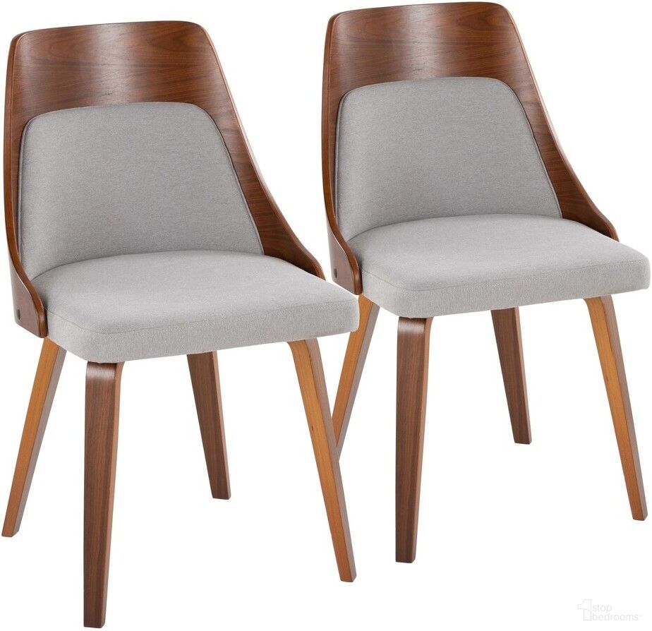 Anabelle Bent Wood Chair Set of 2 In Gray Walnut