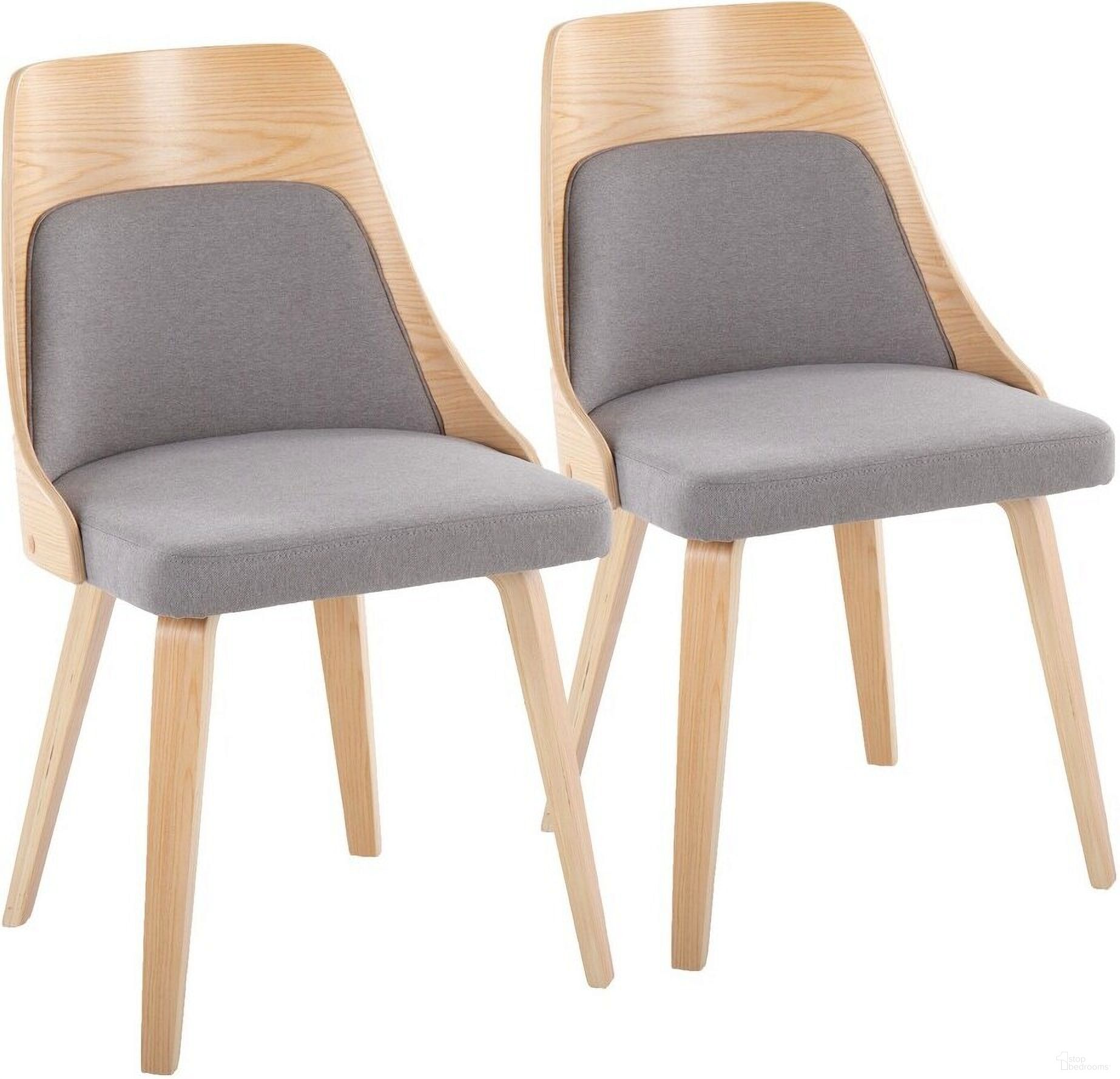 Anabelle Bent Wood Chair Set of 2 In Natural Gray