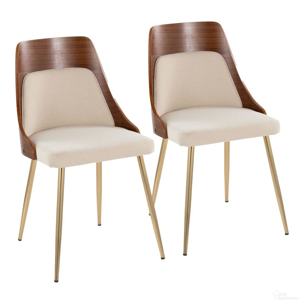 The appearance of Anabelle Chair Set of 2 In Cream and Walnut designed by Lumisource in the modern / contemporary interior design. This cream/walnut piece of furniture  was selected by 1StopBedrooms from Anabelle Collection to add a touch of cosiness and style into your home. Sku: CH-ANBELFB-MTPR1 AUWLCR2. Material: Foam. Chair Type: Side Chair.