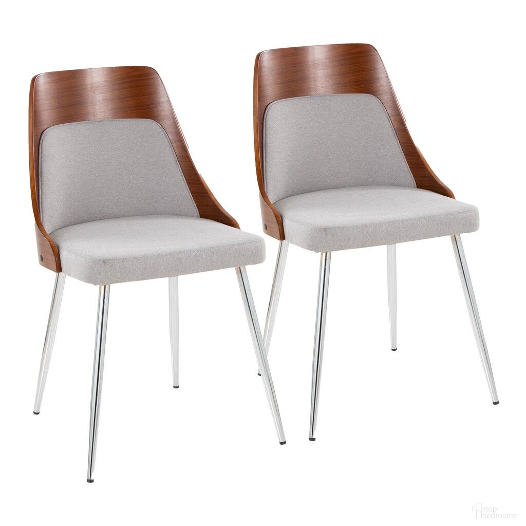 Anabelle Chair Set of 2 In Walnut and Grey