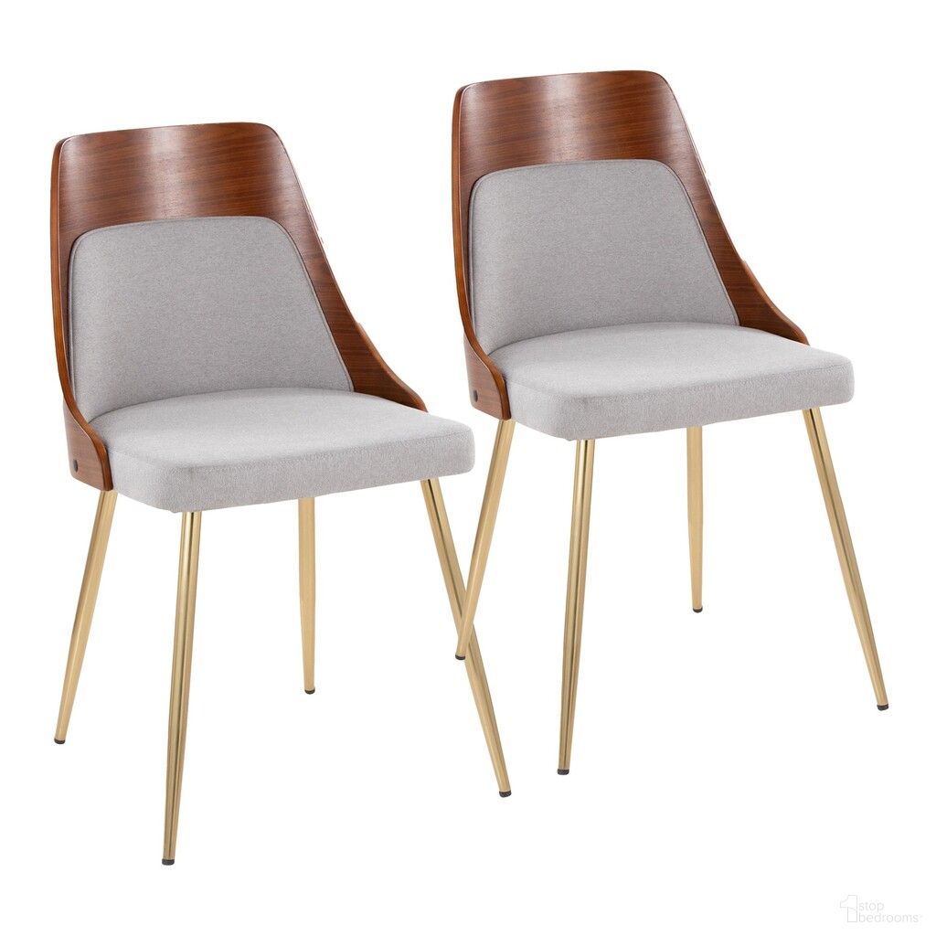 Anabelle Chair Set of 2 In Walnut and Grey