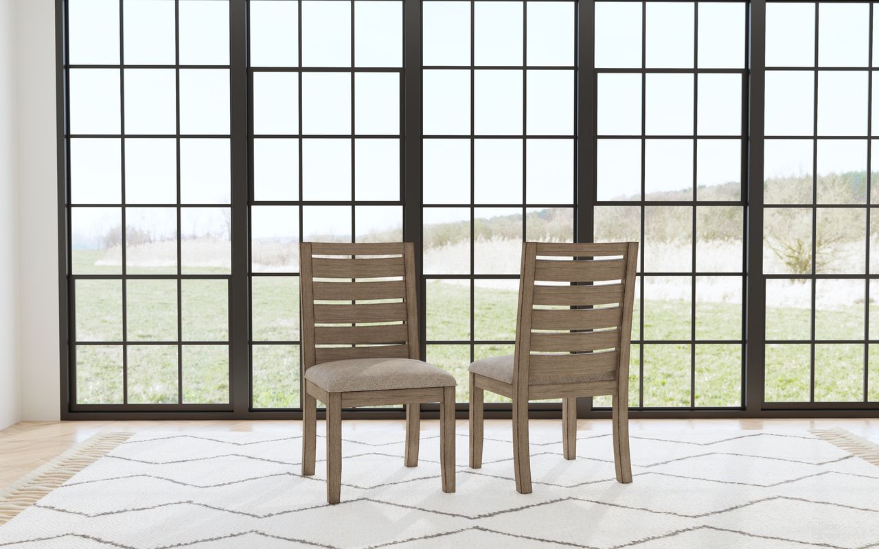 The appearance of Anacortes Ladderback Side Chair Set of 2 With Upholstered Seating In Dark Taupe designed by A-America in the modern / contemporary interior design. This dark taupe piece of furniture  was selected by 1StopBedrooms from Anacortes Collection to add a touch of cosiness and style into your home. Sku: ANADT2452. Material: Wood. Chair Type: Side Chair.