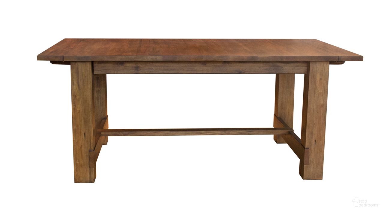 The appearance of Anacortes Mahogany 105" Extendable Rectangular Trestle Dining Table designed by A-America in the modern / contemporary interior design. This brown piece of furniture was selected by 1StopBedrooms from Anacortes Collection to add a touch of cosiness and style into your home. Sku: ANASM6300. Table Base Style: Trestle. Material: Wood. Table Top Shape: Rectangular. Size: 106" x 42".