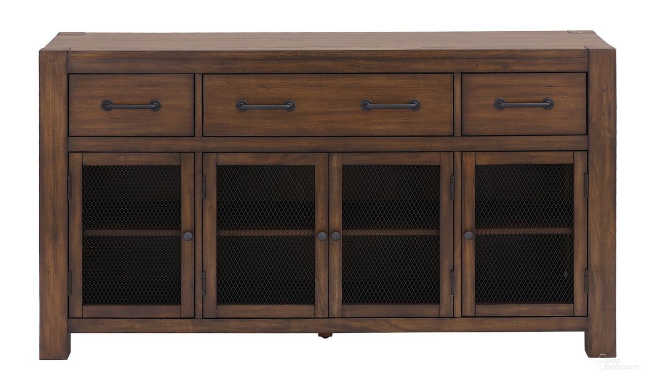 The appearance of Anacortes Mahogany Server designed by A-America in the modern / contemporary interior design. This brown piece of furniture was selected by 1StopBedrooms from Anacortes Collection to add a touch of cosiness and style into your home. Sku: ANASM9010. Material: Wood.