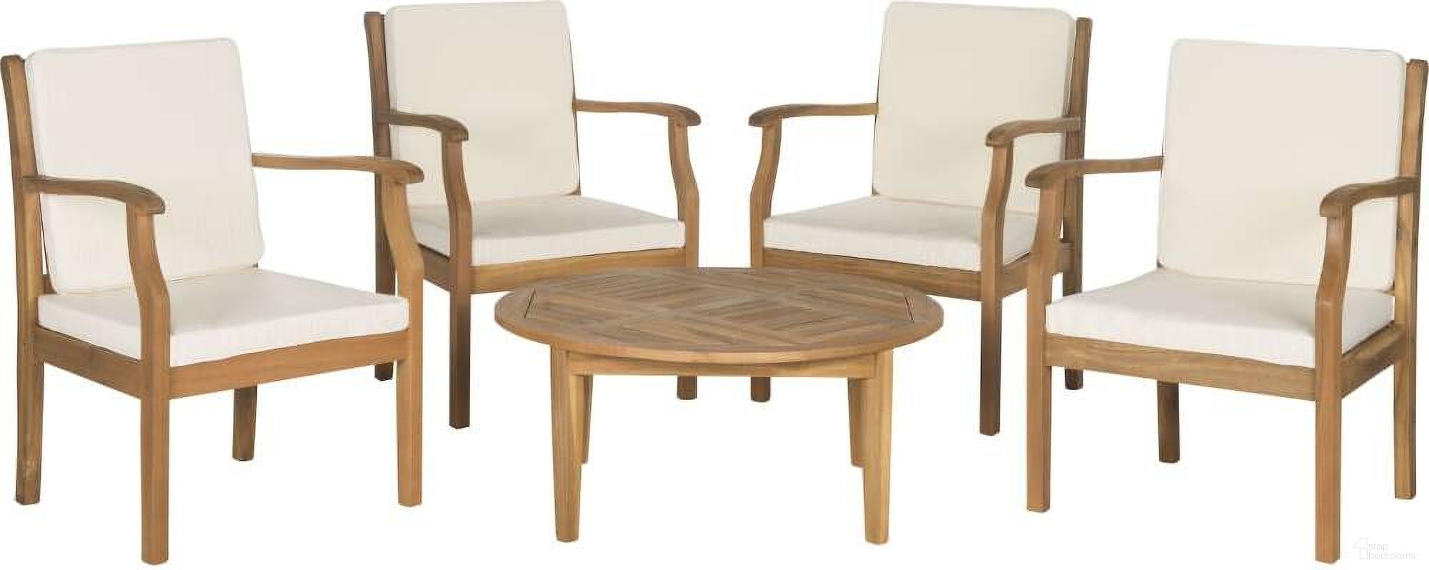 The appearance of Anaheim Teak Brown and Beige 5-Piece Coffee Set designed by Safavieh in the modern / contemporary interior design. This beige piece of furniture was selected by 1StopBedrooms from Anaheim Collection to add a touch of cosiness and style into your home. Sku: PAT6718A. Material: Steel.