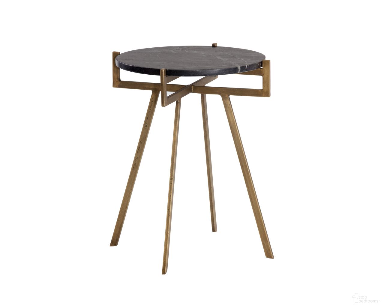 Anak Marble Look End Table In Black
