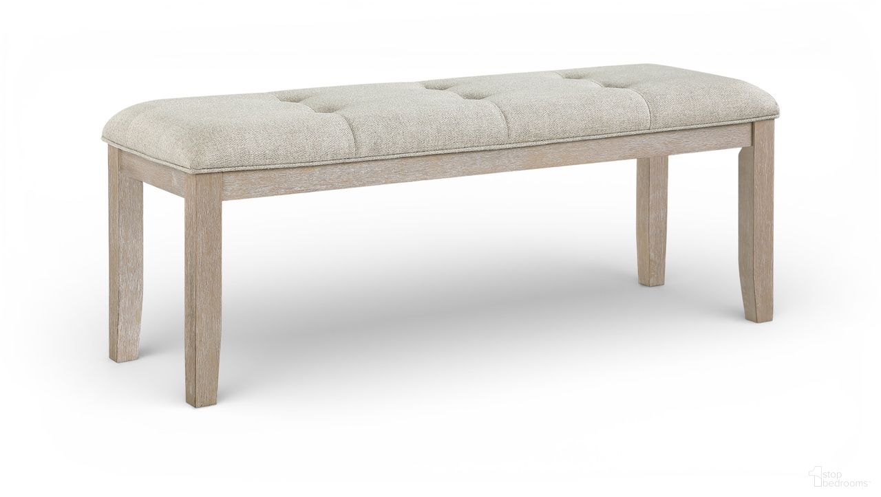 The appearance of Ananda Fabric Upholstered Bench In Beige designed by Meridian in the modern / contemporary interior design. This beige piece of furniture  was selected by 1StopBedrooms from Ananda Collection to add a touch of cosiness and style into your home. Sku: 88039Beige-Bench. Material: Foam.