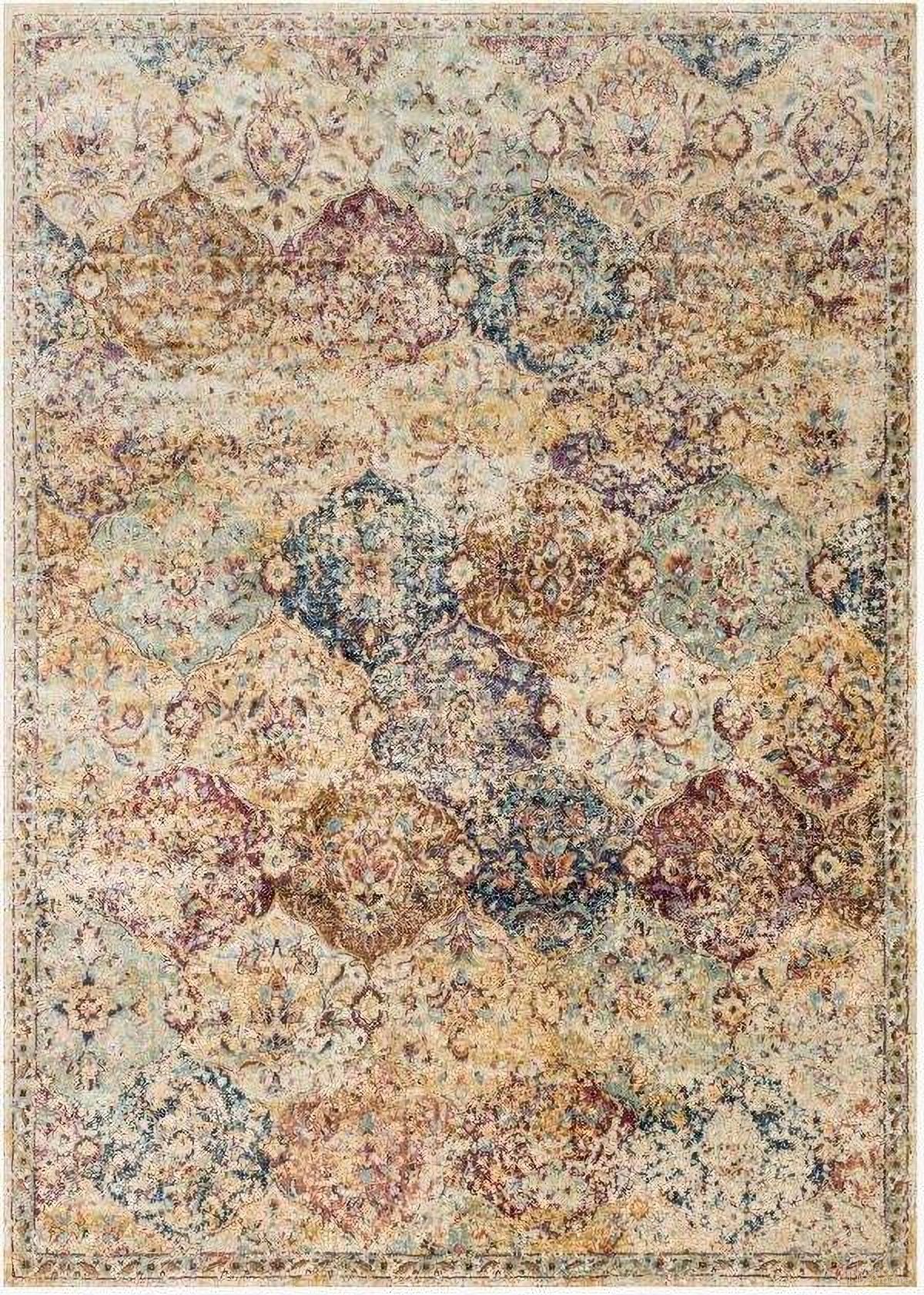 The appearance of Anastasia Ivory/Multi Rug ANASAF-12IVML96D0 designed by Loloi Rugs in the transitional interior design. This ivory and multi piece of furniture  was selected by 1StopBedrooms from Anastasia Collection to add a touch of cosiness and style into your home. Sku: ANASAF-12IVML96D0. Material: Polypropylene.