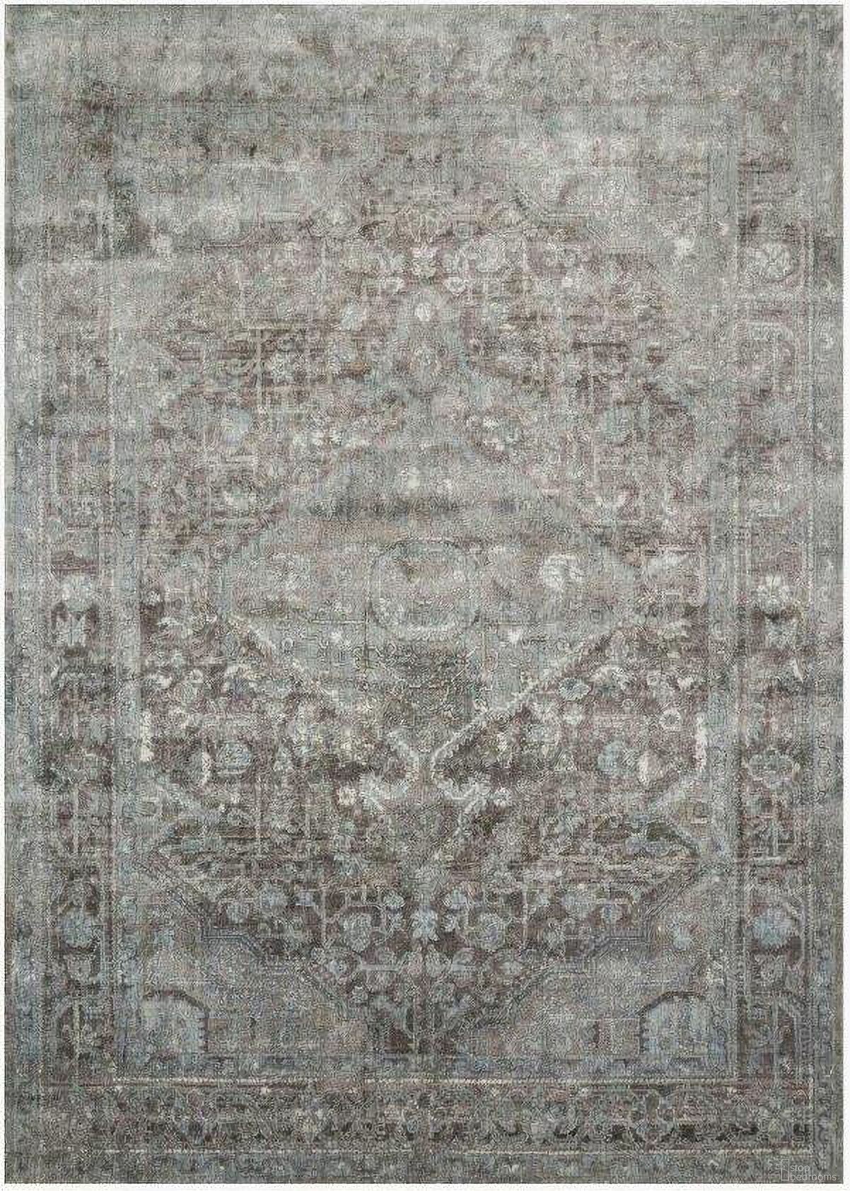 The appearance of Anastasia Stone/Blue 6'7" x 9'2" Rug designed by Loloi Rugs in the transitional interior design. This stone and blue piece of furniture was selected by 1StopBedrooms from Anastasia Collection to add a touch of cosiness and style into your home. Sku: ANASAF-22SNBB6792. Material: Polypropylene.