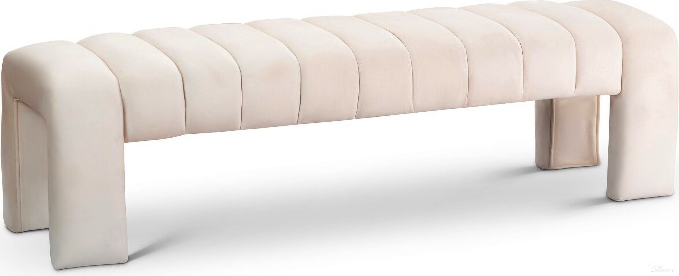 The appearance of Andaz Bench In Cream designed by Meridian in the modern / contemporary interior design. This cream piece of furniture was selected by 1StopBedrooms from Andaz Collection to add a touch of cosiness and style into your home. Sku: 443Cream. Material: Plywood.