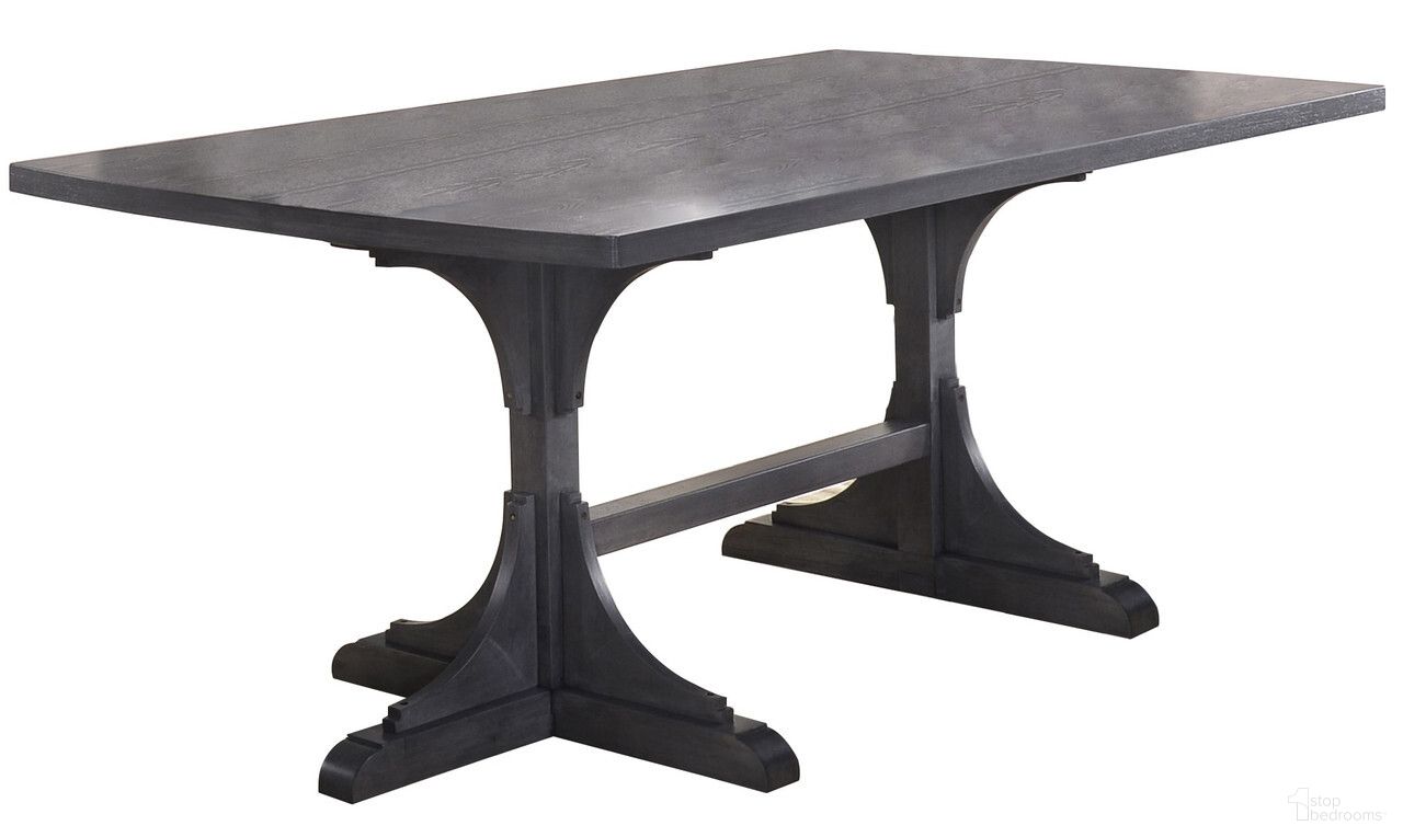 The appearance of Anderson 71 x 40 Inch Dining Table In Dark Gray Wood designed by Best Quality Furniture in the traditional interior design. This dark gray piece of furniture  was selected by 1StopBedrooms from Anderson Collection to add a touch of cosiness and style into your home. Sku: D44-DTT;D44-DTB. Table Base Style: Trestle. Material: Wood. Table Top Shape: Rectangular. Size: 40" x 71".