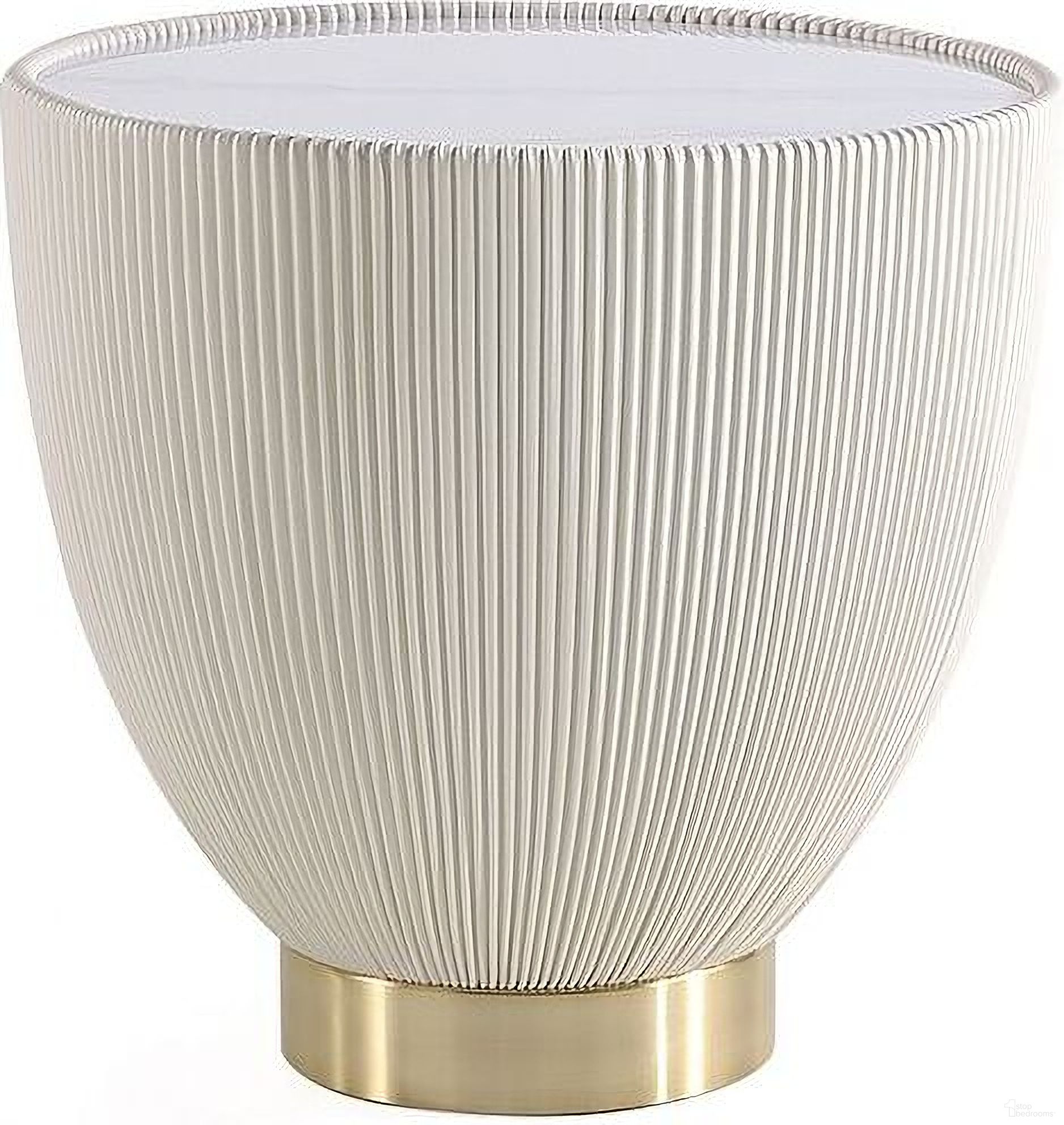 The appearance of Anderson Ceramic Faux Marble Tabletop End Table In Cream designed by Manhattan Comfort in the modern / contemporary interior design. This cream piece of furniture  was selected by 1StopBedrooms from Anderson Collection to add a touch of cosiness and style into your home. Sku: ET005-CR. Material: Stainless Steel.