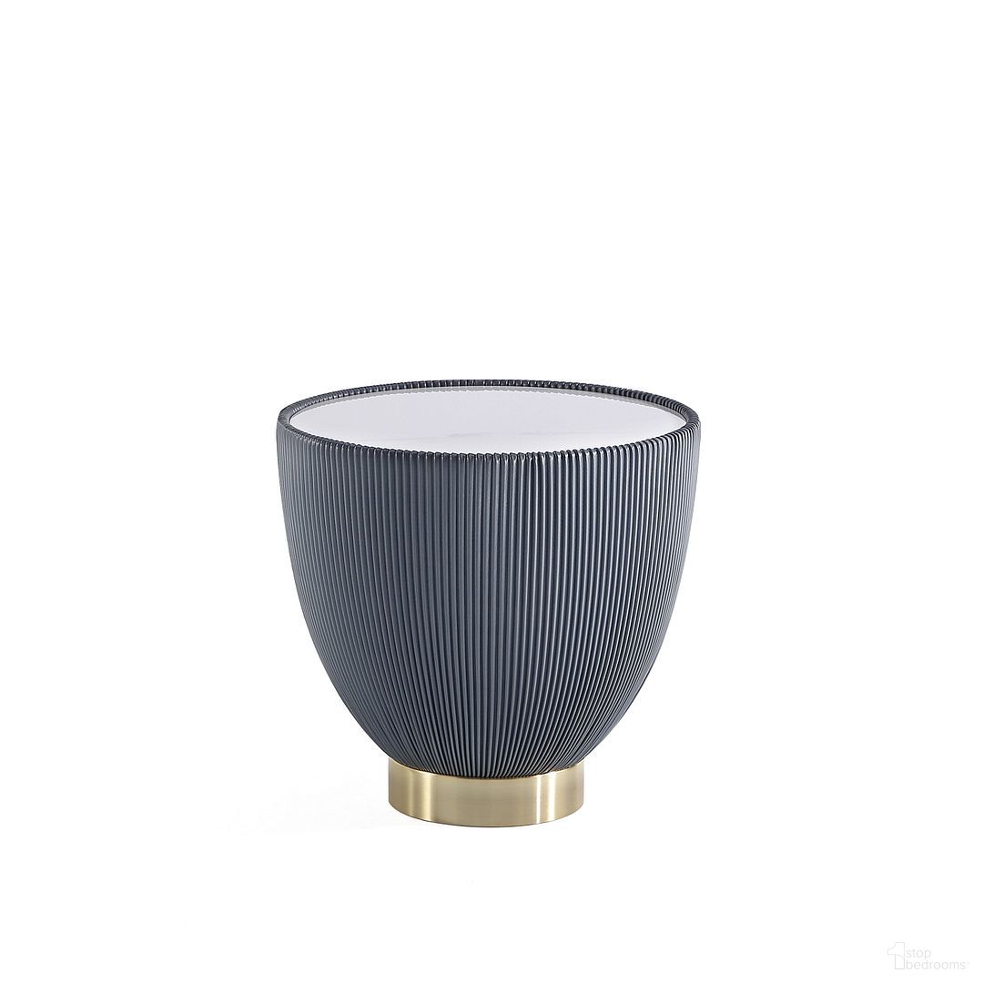 The appearance of Anderson Ceramic Faux Marble Tabletop End Table In Grey designed by Manhattan Comfort in the modern / contemporary interior design. This grey piece of furniture  was selected by 1StopBedrooms from Anderson Collection to add a touch of cosiness and style into your home. Sku: ET005-GY. Material: Stainless Steel.