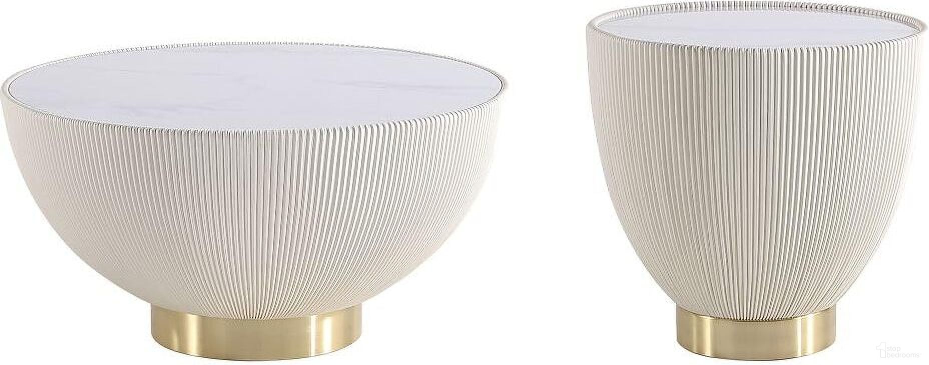 The appearance of Anderson Ceramic Faux Marble Tabletop Occasional Table Set In Cream designed by Manhattan Comfort in the modern / contemporary interior design. This cream piece of furniture  was selected by 1StopBedrooms from Anderson Collection to add a touch of cosiness and style into your home. Sku: CT012-CR;ET005-CR. Material: Stainless Steel.