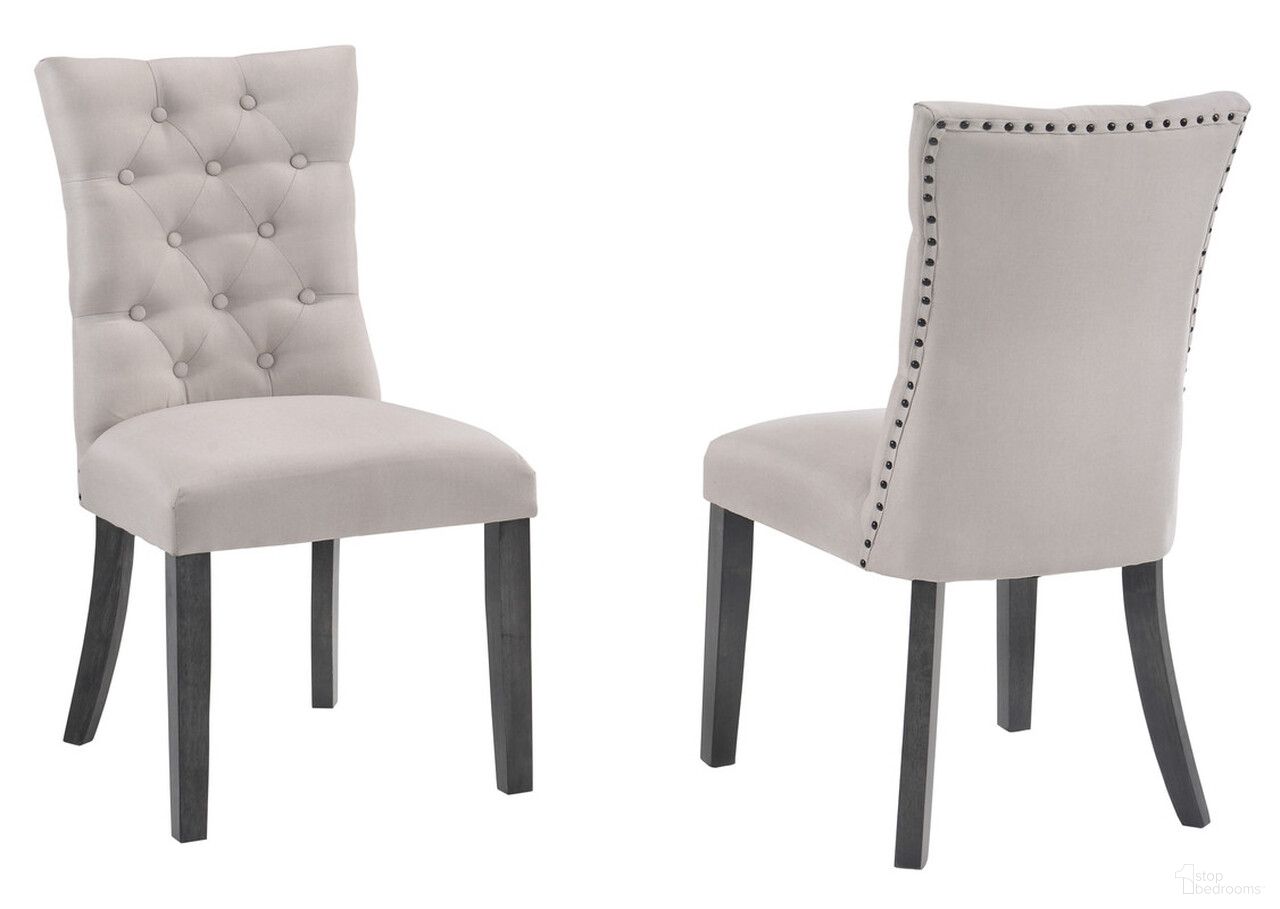 The appearance of Anderson Dining Chairs Set of 2 with Tufted Seat In Light Gray Fabric and Gray Wood designed by Best Quality Furniture in the traditional interior design. This gray and light gray piece of furniture  was selected by 1StopBedrooms from Anderson Collection to add a touch of cosiness and style into your home. Sku: D44-SC. Material: Wood. Chair Type: Side Chair.
