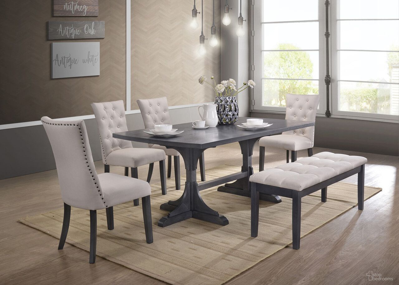 Anderson Dining Room Set In Dark Gray Wood