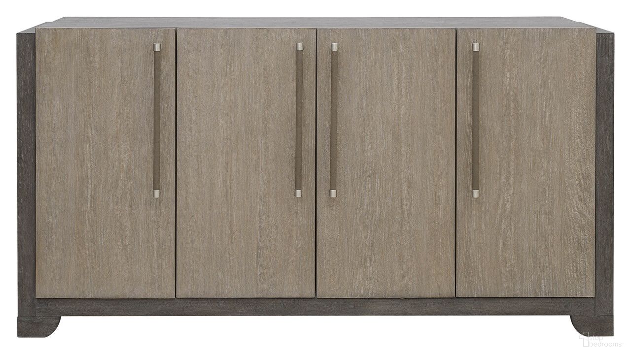 The appearance of Anderson Park 4 Door Sideboard In Moose Trail and Frontier Brown designed by Pulaski in the modern / contemporary interior design. This moose trail/frontier brown piece of furniture  was selected by 1StopBedrooms from Anderson Park Collection to add a touch of cosiness and style into your home. Sku: P402302. Material: Solid Rubberwood.