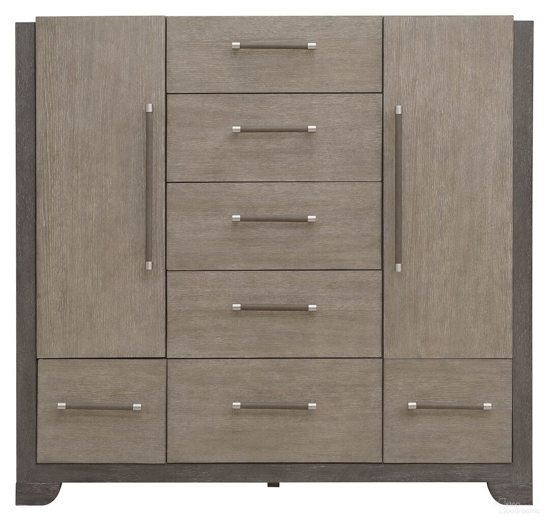 The appearance of Anderson Park 5 Drawer Master Chest In Moose Trail and Frontier Brown designed by Pulaski in the modern / contemporary interior design. This moose trail/frontier brown piece of furniture was selected by 1StopBedrooms from Anderson Park Collection to add a touch of cosiness and style into your home. Sku: P402125. Material: Solid Rubberwood.