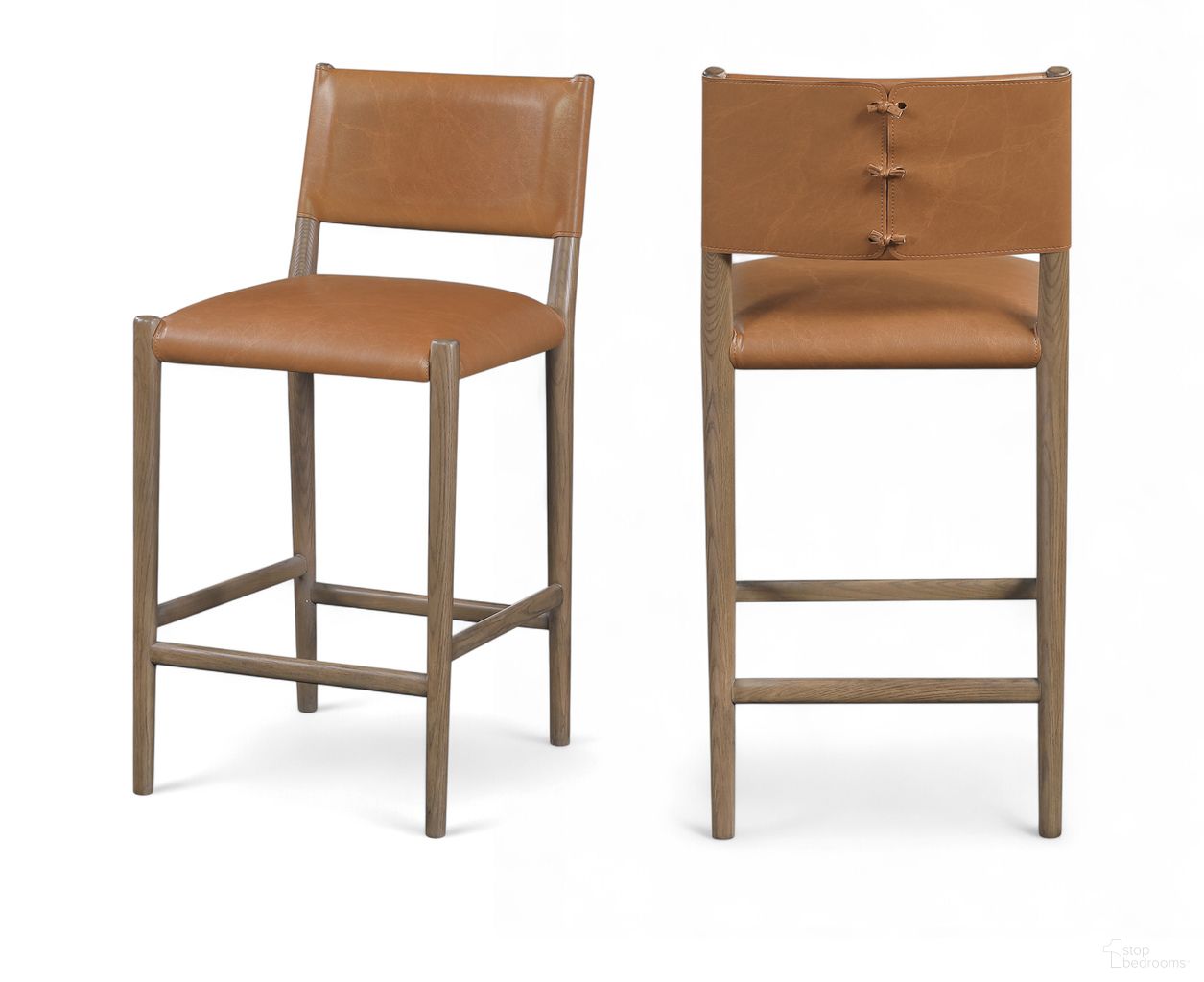 The appearance of Andie Vegan Leather Upholstered Counter Stool In Cognac and Stained Brown designed by Meridian in the modern / contemporary interior design. This cognac/stained brown piece of furniture  was selected by 1StopBedrooms from Andie Collection to add a touch of cosiness and style into your home. Sku: 88077Cognac-C. Material: Vegan Leather.