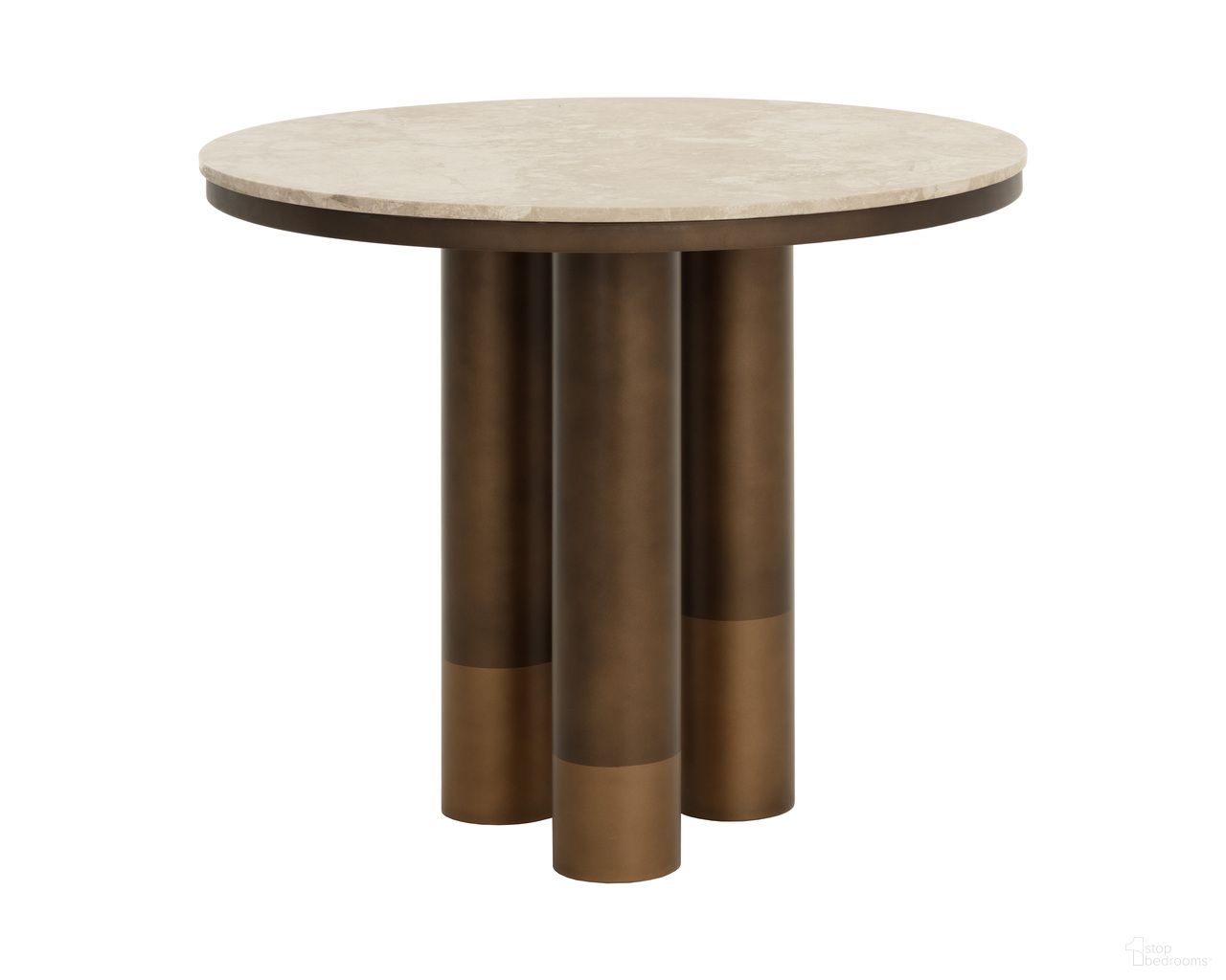 Andina 36 Inch Andina Bistro Table In Greige and Bronze