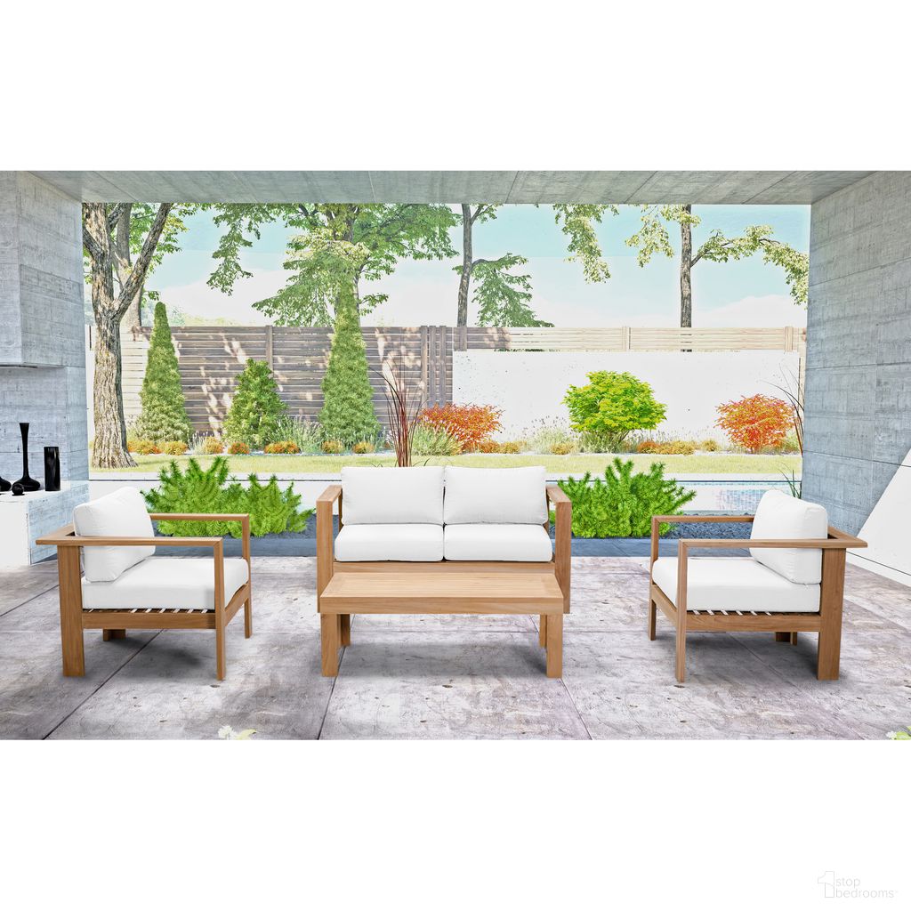 The appearance of Ando 4 Piece Loveseat Set In Canvas Natural and Teak designed by Harmonia Living in the modern / contemporary interior design. This canvas natural/teak piece of furniture  was selected by 1StopBedrooms from Ando Collection to add a touch of cosiness and style into your home. Sku: HL-ANDO-TK-4LSS-CN. Material: Teak.