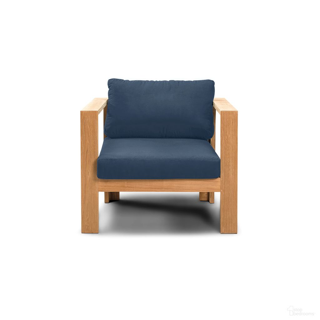 The appearance of Ando Club Chair In Spectrum Indigo and Teak designed by Harmonia Living in the modern / contemporary interior design. This spectrum indigo/teak piece of furniture  was selected by 1StopBedrooms from Ando Collection to add a touch of cosiness and style into your home. Sku: HL-ANDO-TK-CC-IN. Material: Teak.