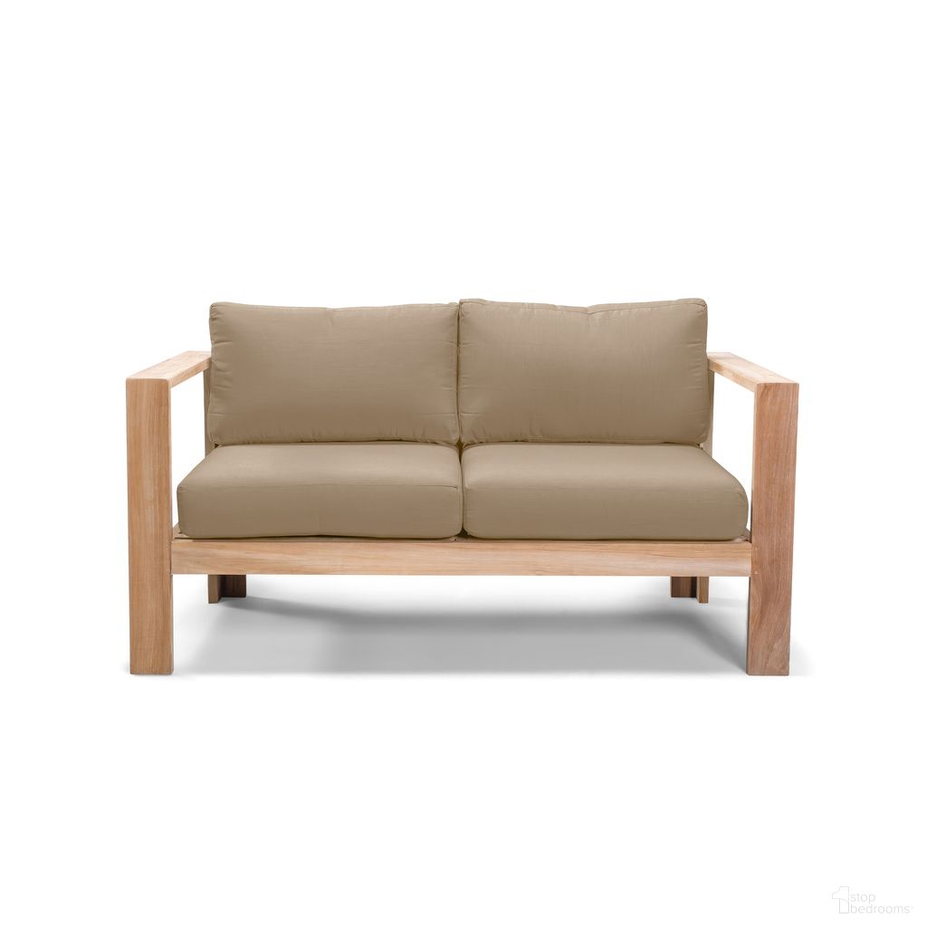 Ando Loveseat In Heather Beige and Teak