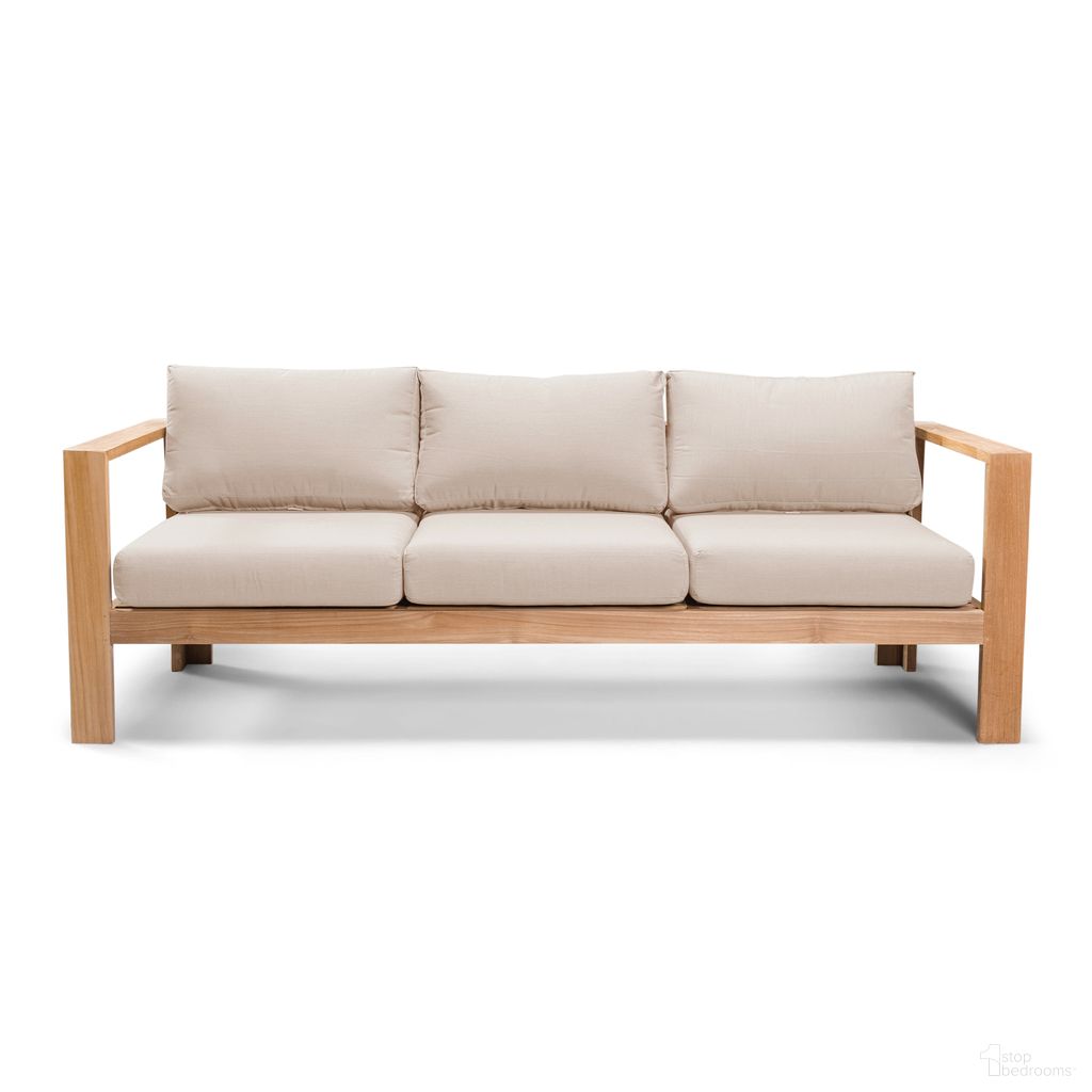 The appearance of Ando Sofa In Canvas Flax and Teak designed by Harmonia Living in the modern / contemporary interior design. This canvas flax/teak piece of furniture  was selected by 1StopBedrooms from Ando Collection to add a touch of cosiness and style into your home. Sku: HL-ANDO-TK-S-CF. Material: Teak.