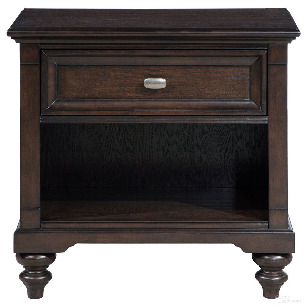 Andover 1-Drawer Nightstand Bedside Table In Dark Oak