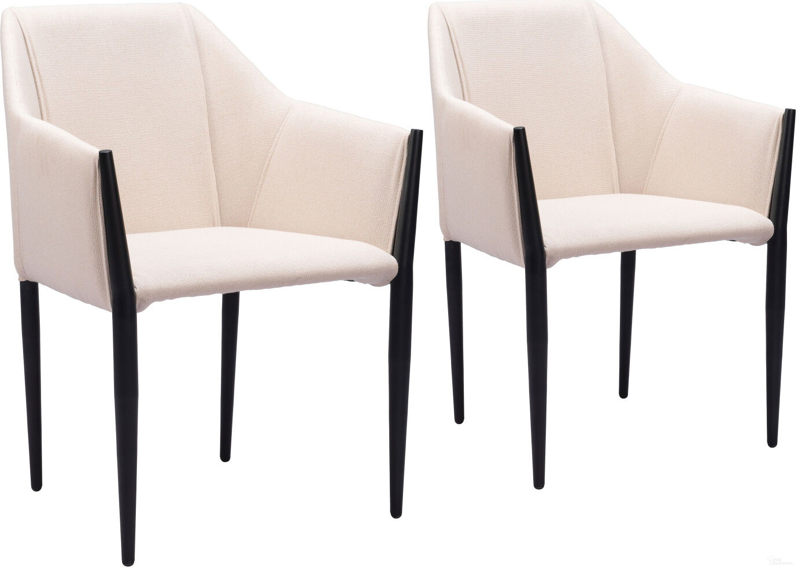 The appearance of Andover Dining Chair Set of 2 In Beige designed by Zuo Modern in the modern / contemporary interior design. This beige piece of furniture was selected by 1StopBedrooms from Andover Collection to add a touch of cosiness and style into your home. Sku: 110168. Material: Steel. Chair Type: Arm Chair.