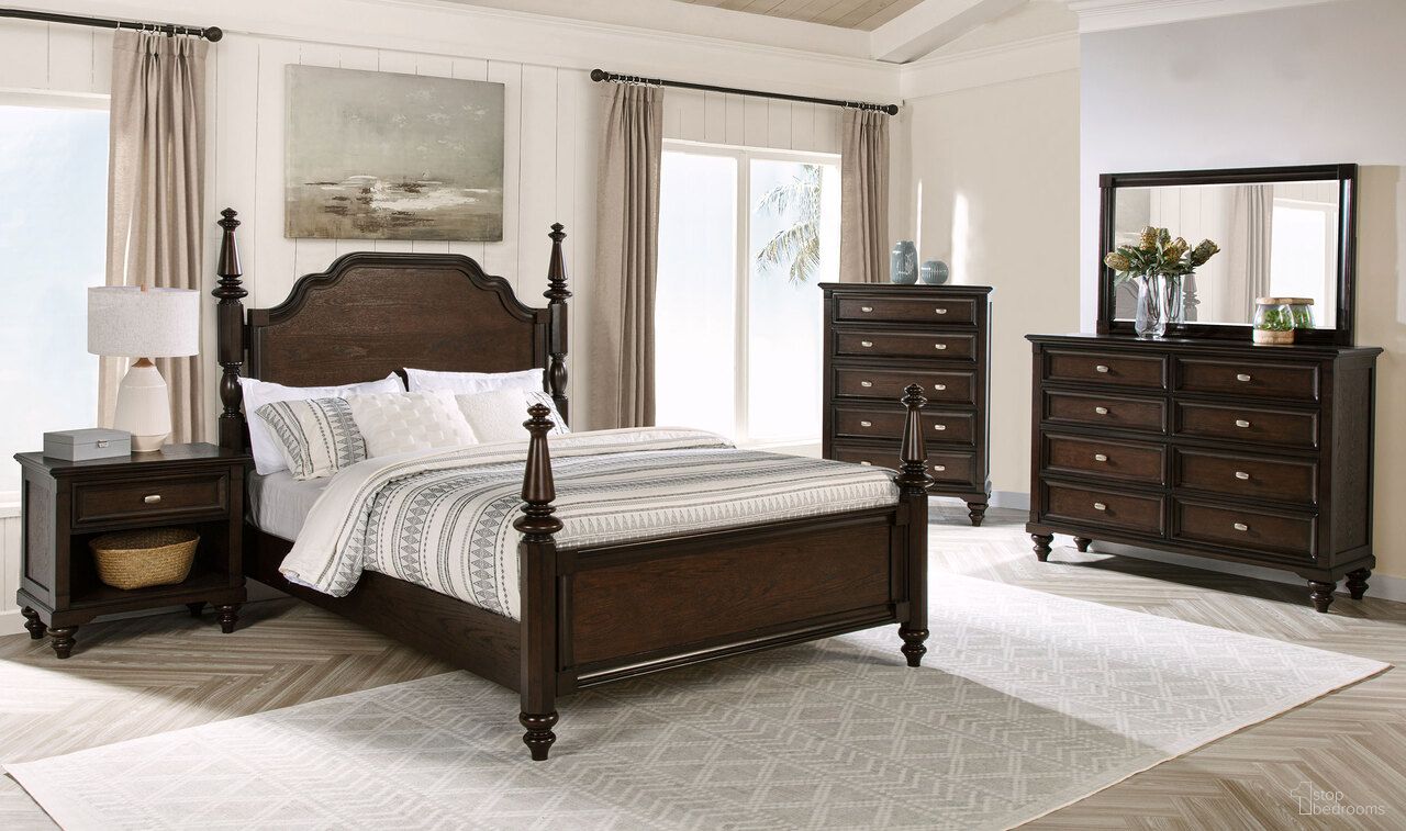 Andover Four Poster Bedroom Set In Dark Oak