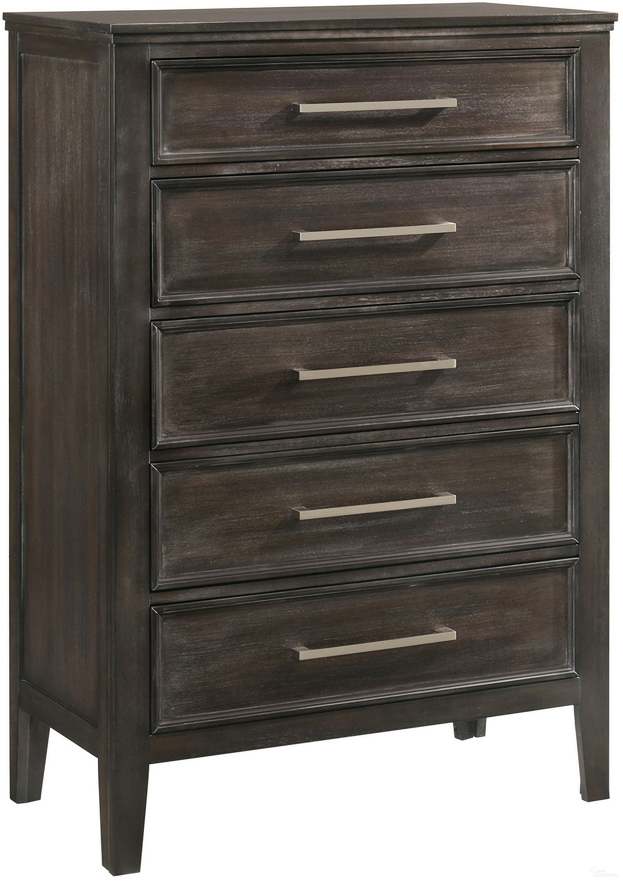 The appearance of Andover Nutmeg Chest designed by New Classic in the transitional interior design. This brown piece of furniture was selected by 1StopBedrooms from Andover Collection to add a touch of cosiness and style into your home. Sku: B677B-070. Material: Wood.