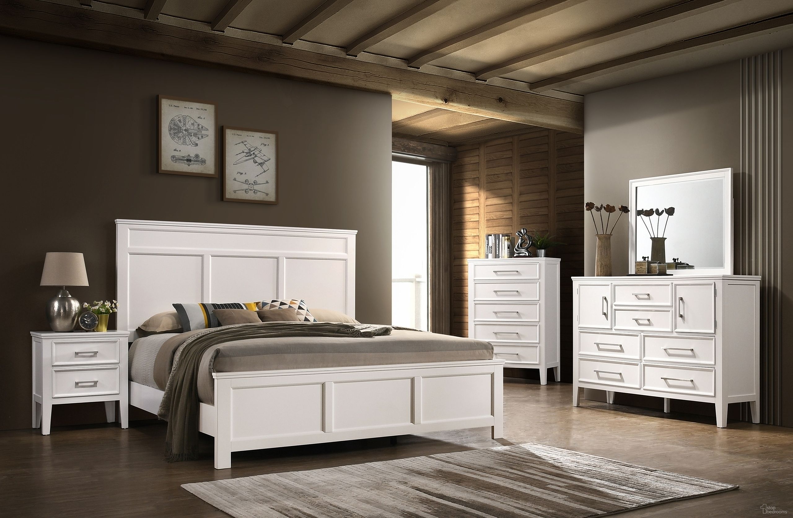 The appearance of Andover Youth Panel Bedroom Set In White designed by New Classic in the transitional interior design. This white piece of furniture was selected by 1StopBedrooms from Andover Collection to add a touch of cosiness and style into your home. Sku: B677W-515;B677W-535;B677W-040. Bed Type: Panel Bed. Material: Wood. Bed Size: Twin.