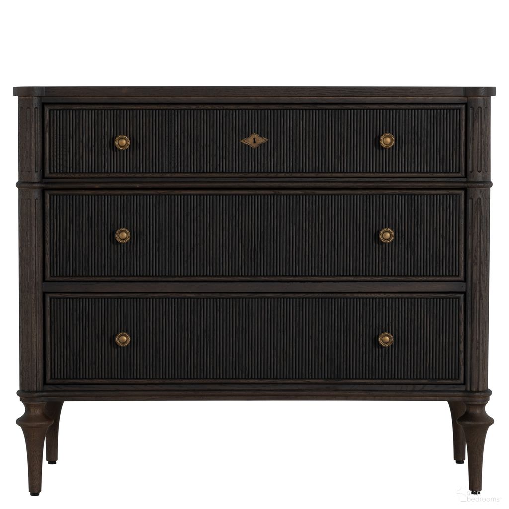 Andrea Chest In Dark Stained Oak and Antique Brass