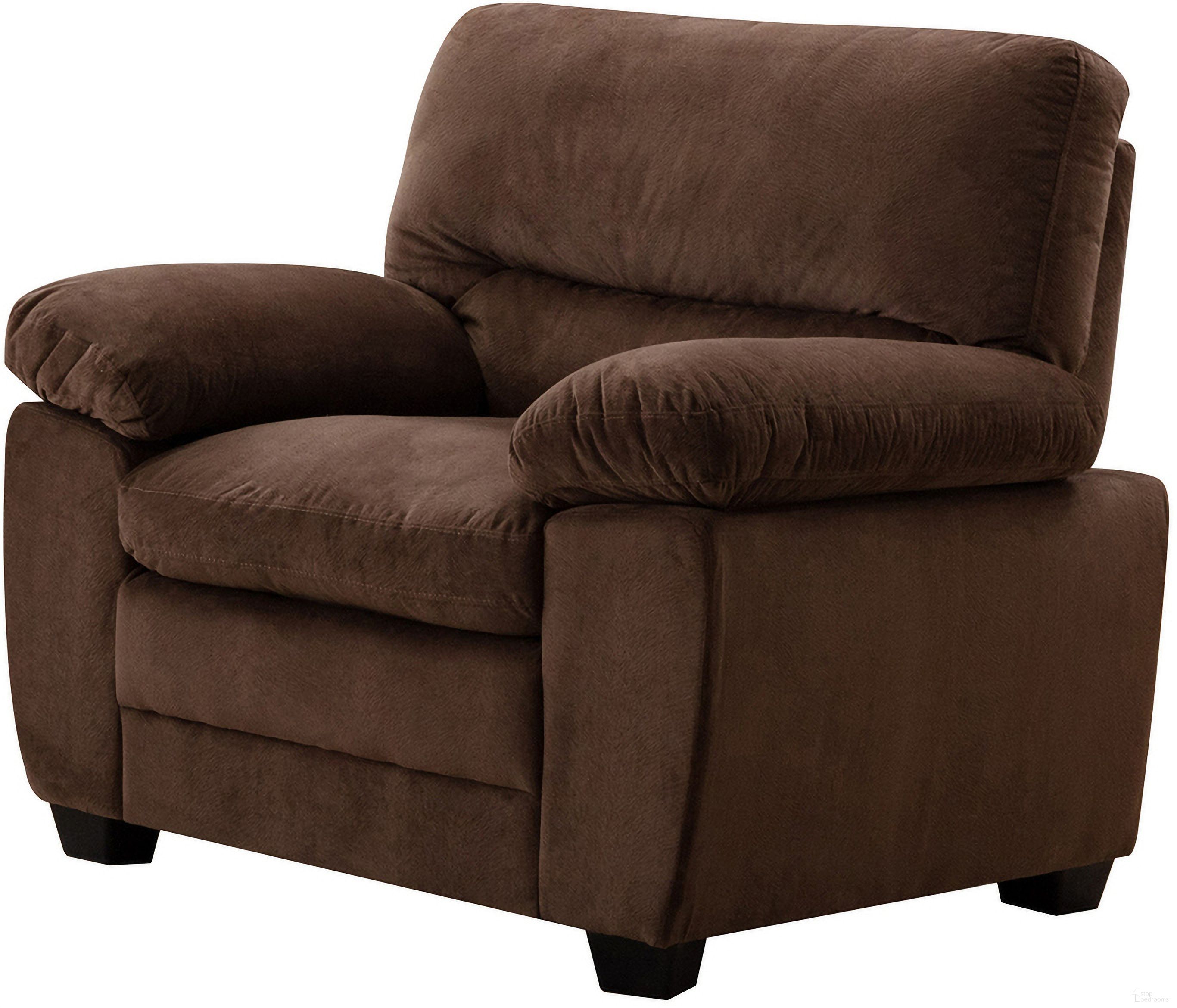The appearance of Andres Plush Velvet-Like Upholstered Reclining Chair In Brown designed by AC Pacific in the modern / contemporary interior design. This brown piece of furniture was selected by 1StopBedrooms from Andres Collection to add a touch of cosiness and style into your home. Sku: ANDRES-BROWN-CHAIR. Material: Polyester.