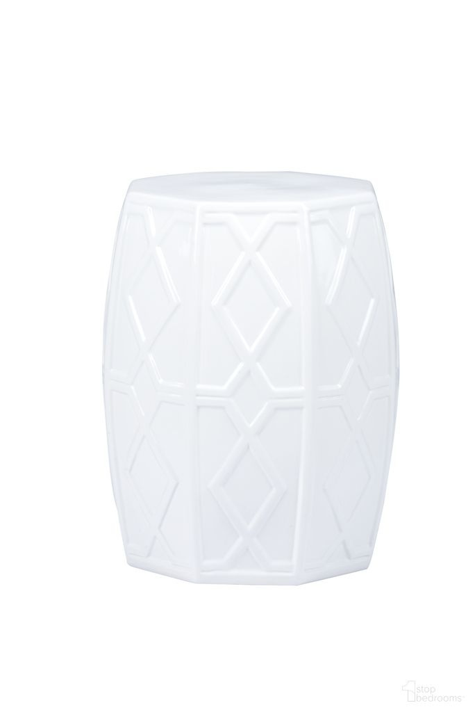 The appearance of Andreu Garden Stool In White and Cream designed by Chelsea House in the modern / contemporary interior design. This white/cream piece of furniture  was selected by 1StopBedrooms from Shayla Copas Collection to add a touch of cosiness and style into your home. Sku: 385333. Material: Ceramic.