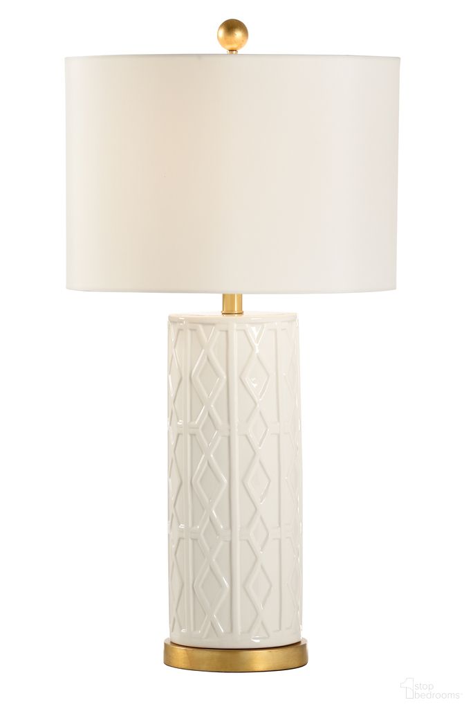 The appearance of Andreu Lamp In White and Cream designed by Chelsea House in the modern / contemporary interior design. This white/cream piece of furniture  was selected by 1StopBedrooms from Shayla Copas Collection to add a touch of cosiness and style into your home. Sku: 69925. Material: Ceramic.