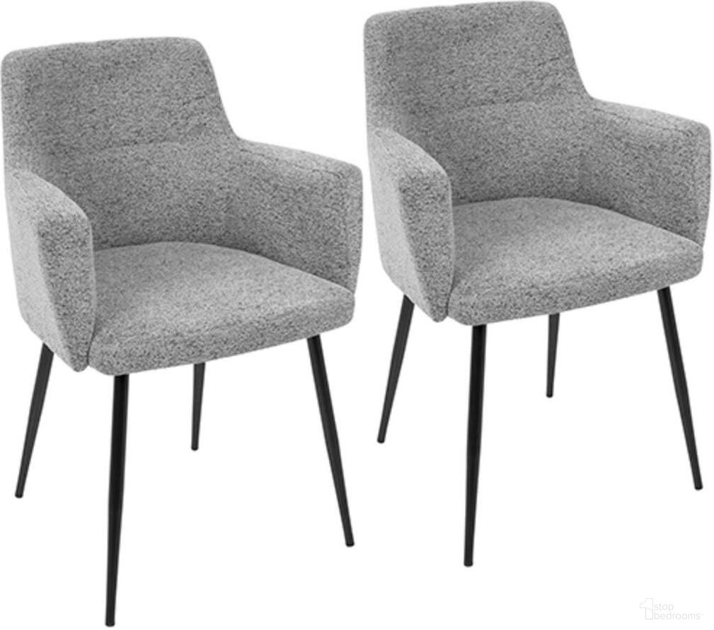 The appearance of Andrew Contemporary Dining/Accent Chair In Black With Grey Fabric - Set Of 2 designed by Lumisource in the modern / contemporary interior design. This grey piece of furniture was selected by 1StopBedrooms from Andrew Collection to add a touch of cosiness and style into your home. Sku: CH-ANDRW BK+GY2. Material: Wood. Chair Type: Arm Chair.