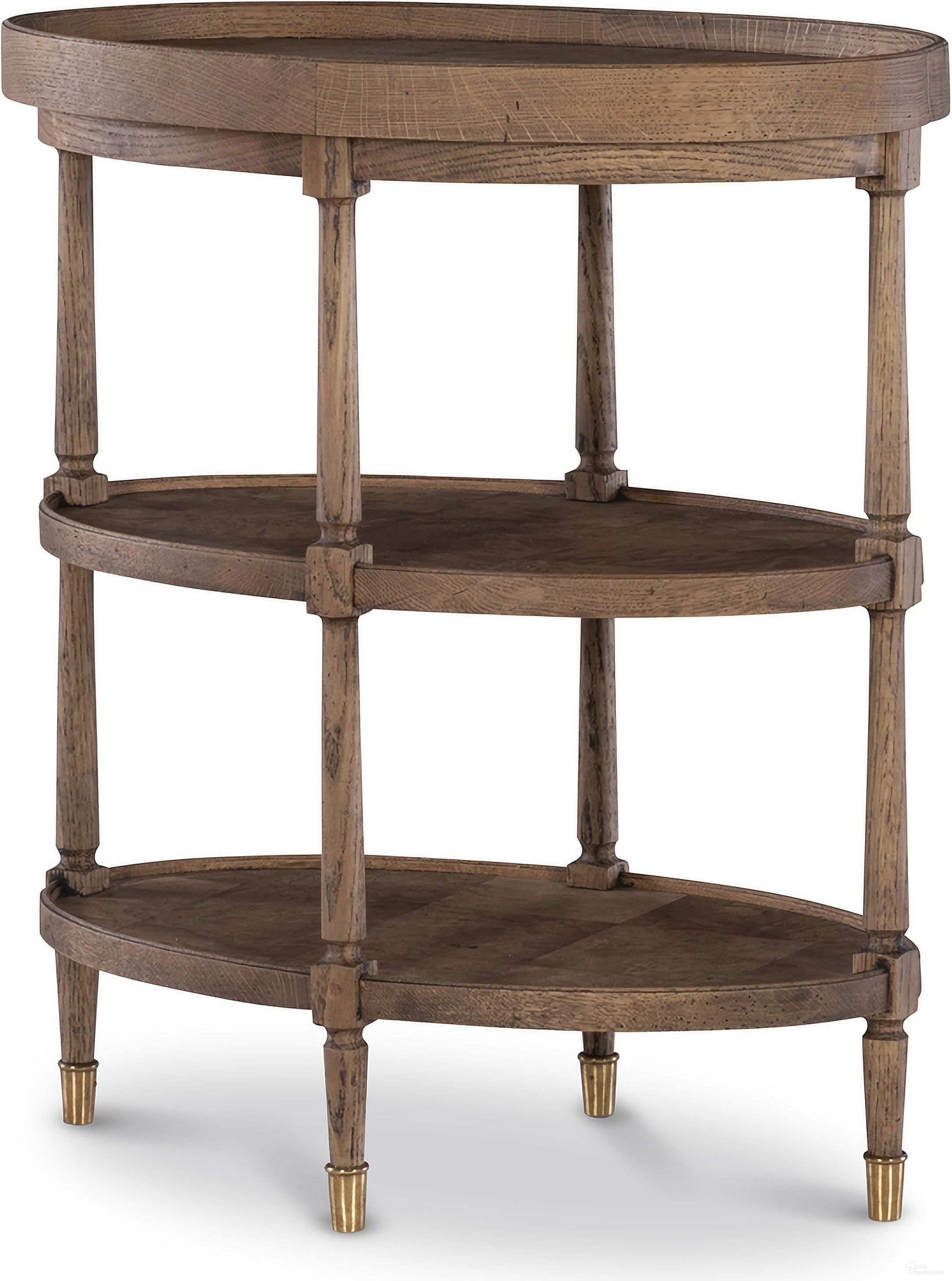 The appearance of Andrews Chairside Table In Oak designed by Century Furniture in the transitional interior design. This oak piece of furniture was selected by 1StopBedrooms from Grand Tour Furniture Collection to add a touch of cosiness and style into your home. Sku: SF5963-WE. Material: Mahogany.