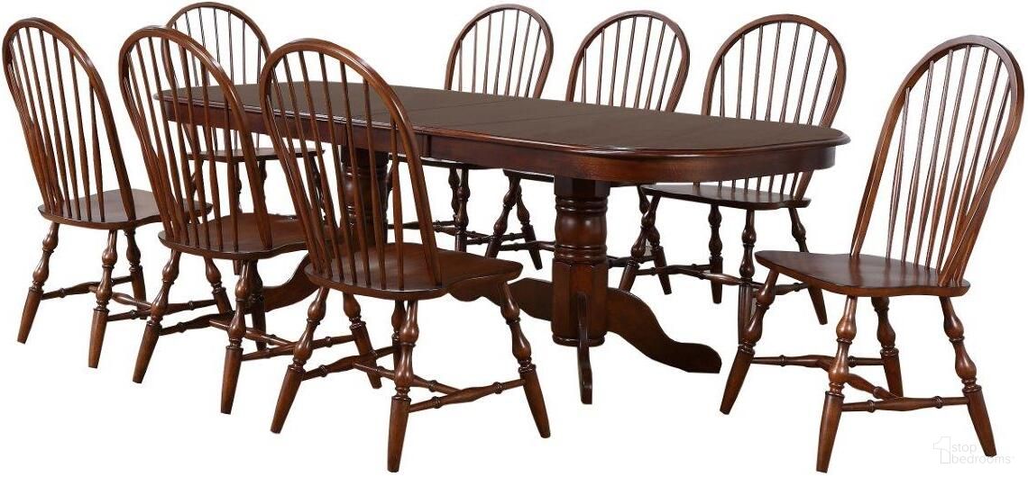 The appearance of Andrews Chestnut Brown 9 Piece Double Pedestal Extendable Dining Set designed by Sunset Trading in the traditional interior design. This chestnut brown piece of furniture was selected by 1StopBedrooms from Andrews Collection to add a touch of cosiness and style into your home. Sku: DLU-ADW-TTB-4296-CT-T;DLU-ADW-TTB-4296-CT-B;DLU-C30-CT-2;DLU-C30-CT-2;DLU-C30-CT-2;DLU-C30-CT-2. Material: Wood.