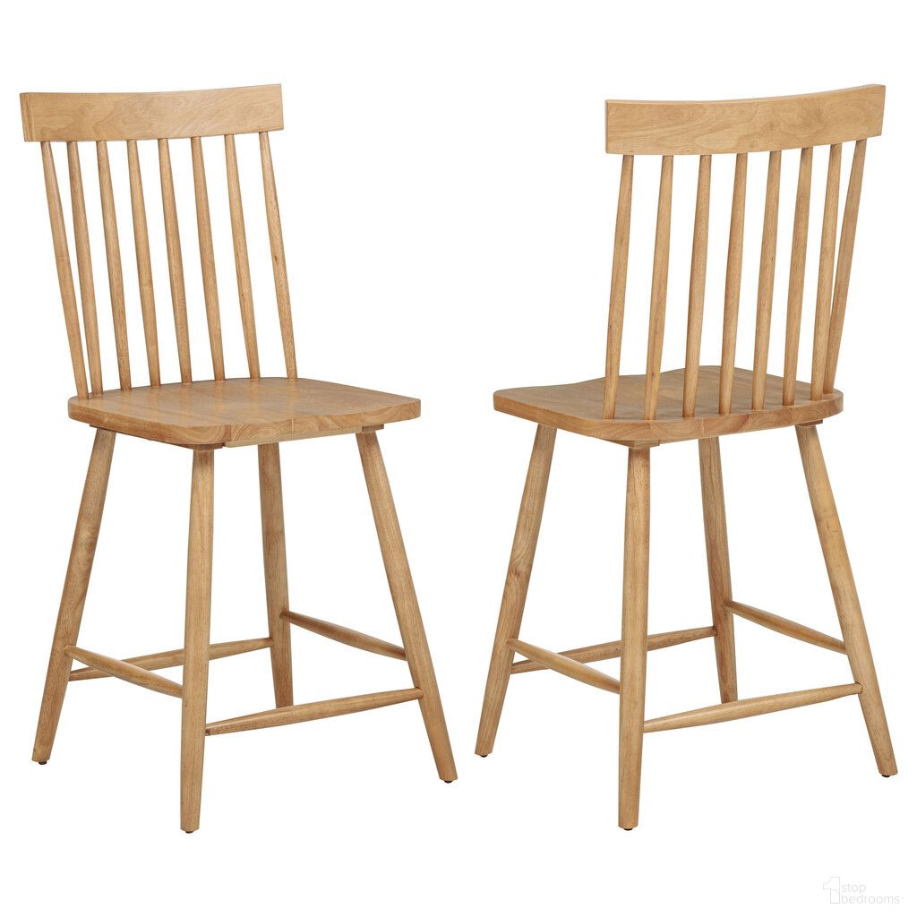 The appearance of Andrews Windsor Counter Height Dining Side Chair Set of 2 In Light Ash designed by Coaster in the transitional interior design. This light ash piece of furniture was selected by 1StopBedrooms from Andrews Collection to add a touch of cosiness and style into your home. Sku: 122509. Material: MDF.