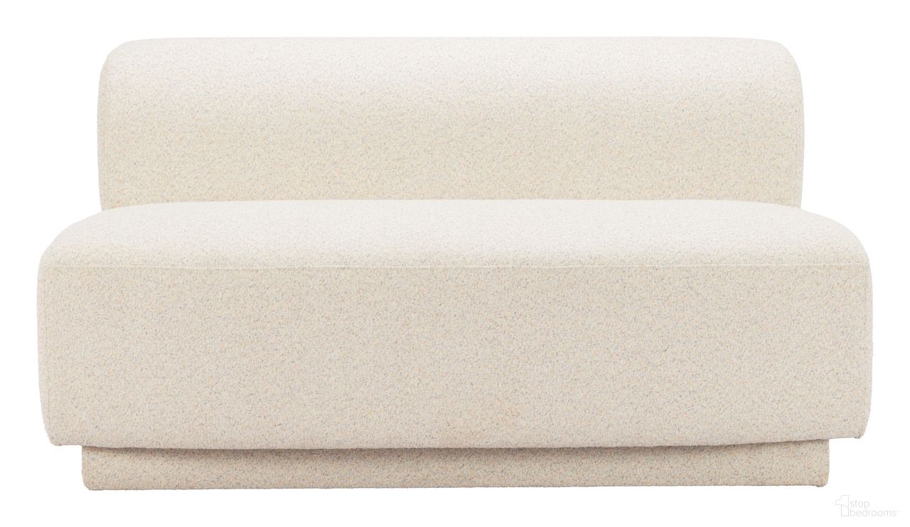 The appearance of Anese Loveseat In Multigrain Beige designed by Zuo Modern in the modern / contemporary interior design. This multigrain beige piece of furniture  was selected by 1StopBedrooms from Anese Collection to add a touch of cosiness and style into your home. Sku: 110484. Material: Polyester.