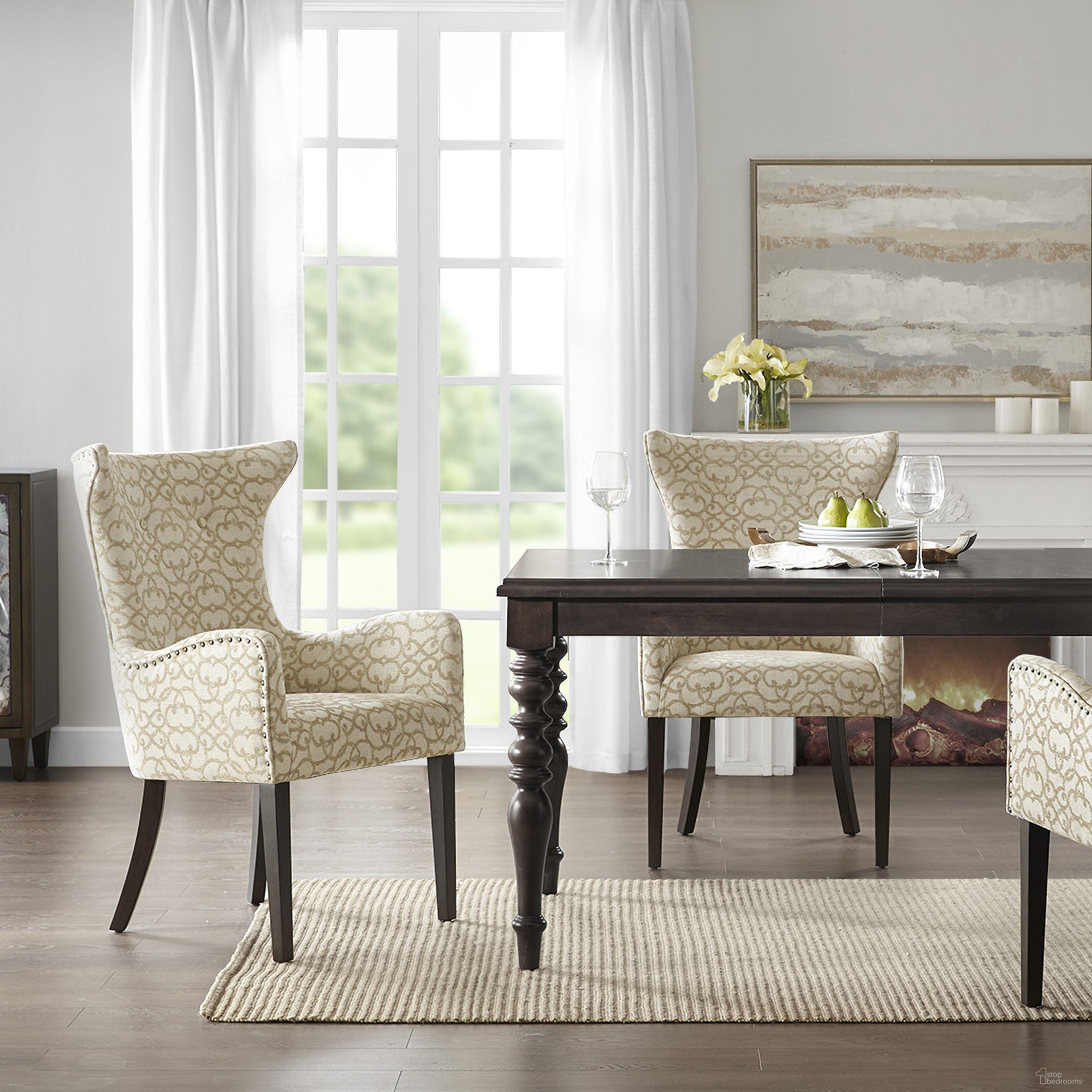 The appearance of Angelica Arm Dining Chairset Of 2 In Tan designed by Olliix in the transitional interior design. This tan piece of furniture was selected by 1StopBedrooms from Angelica Collection to add a touch of cosiness and style into your home. Sku: MP108-0767. Material: Wood. Chair Type: Arm Chair.