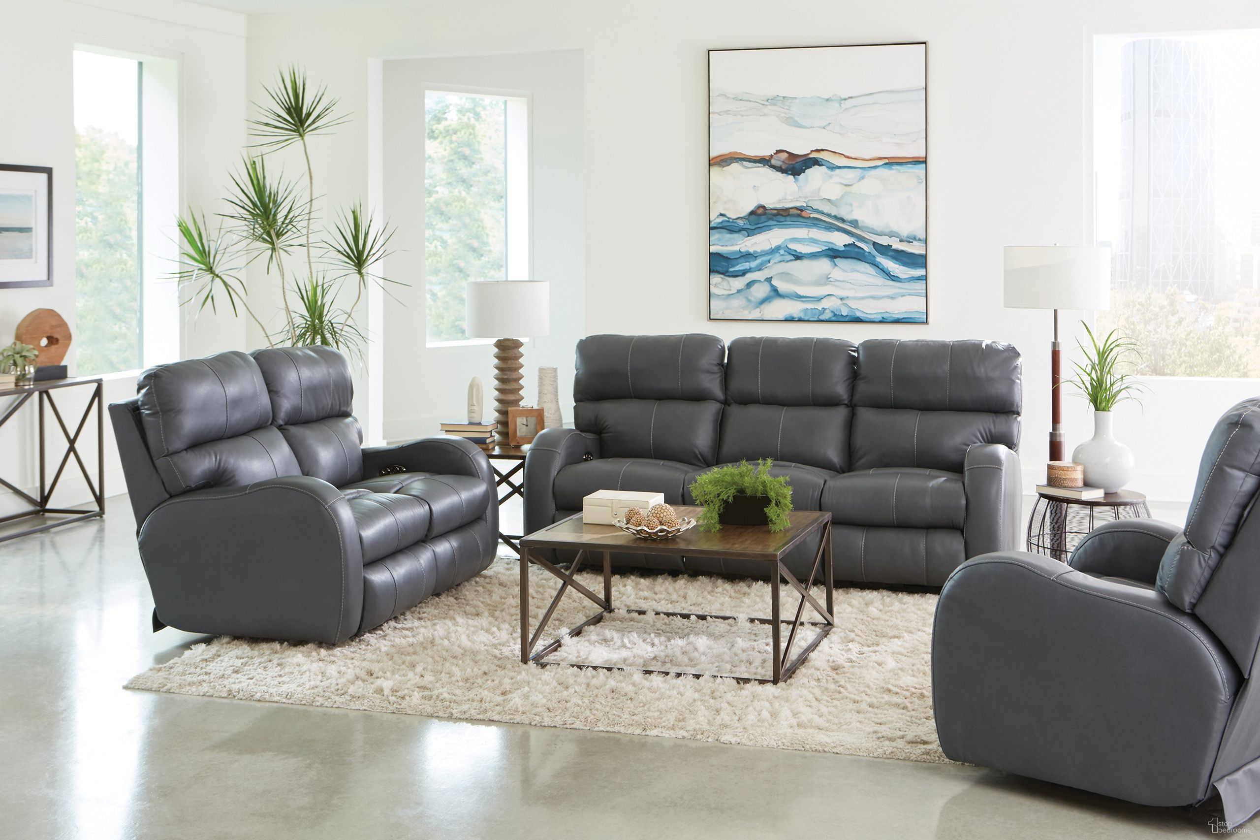 The appearance of Angelo Italian Leather Match Power Reclining Living Room Set In Gunmetal designed by Catnapper in the traditional interior design. This gunmetal piece of furniture was selected by 1StopBedrooms from Angelo Collection to add a touch of cosiness and style into your home. Sku: 64461127358307358;64462127358307358. Material: Leather Match.