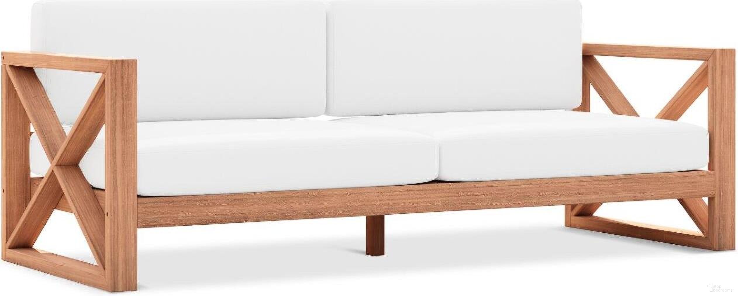 The appearance of Anguilla Water Resistant Fabric Outdoor Sofa In Off White designed by Meridian in the modern / contemporary interior design. This off white piece of furniture was selected by 1StopBedrooms from Anguilla Collection to add a touch of cosiness and style into your home. Sku: 352White-S. Material: Wood.