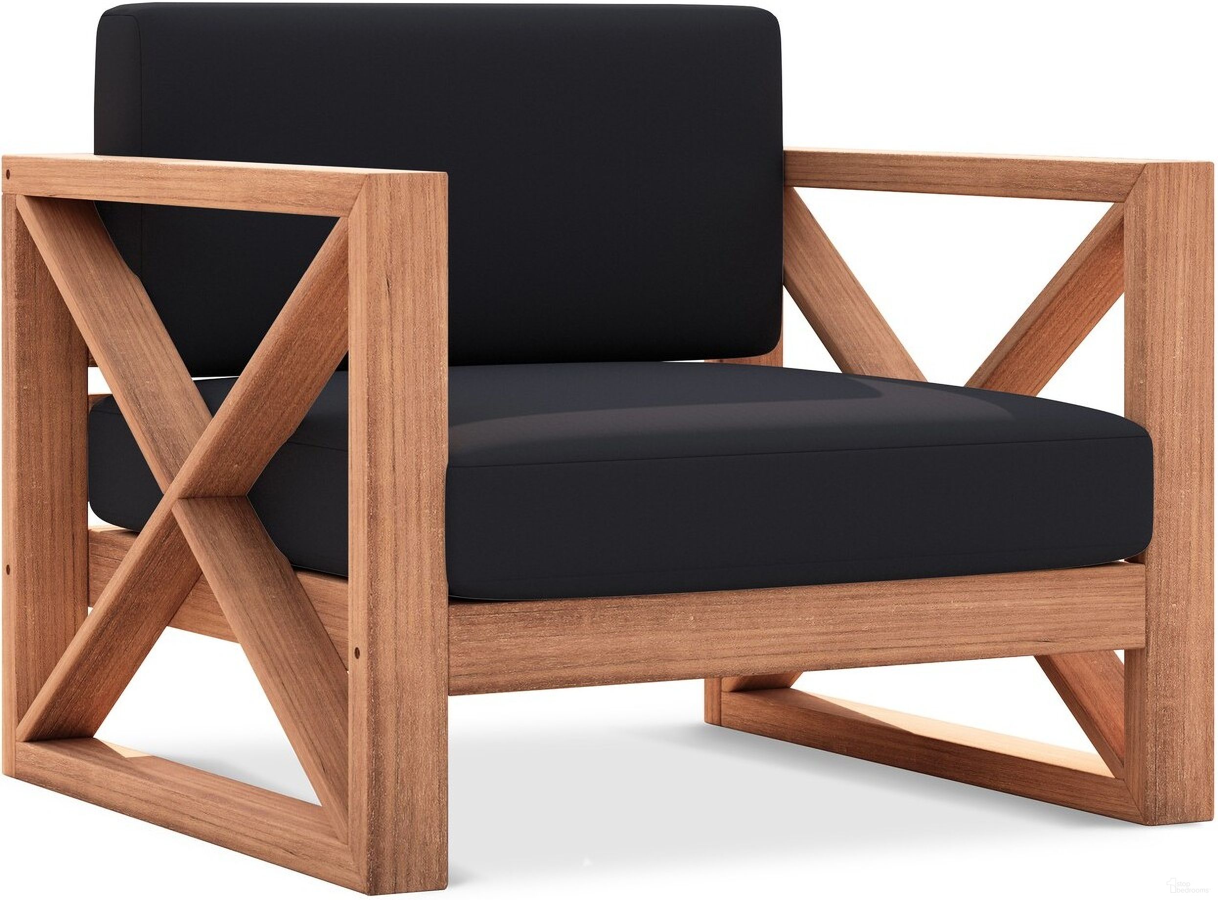 The appearance of Anguilla Water Resistant Fabric Outdoor Chair In Black designed by Meridian in the modern / contemporary interior design. This black piece of furniture was selected by 1StopBedrooms from Anguilla Collection to add a touch of cosiness and style into your home. Sku: 352Black-C. Material: Wood.