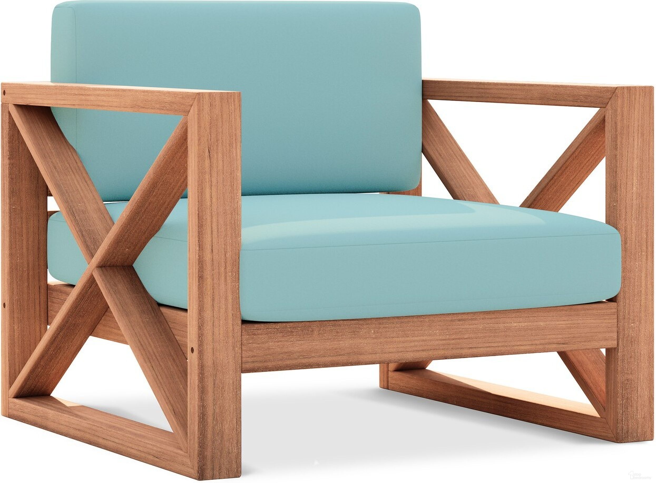 The appearance of Anguilla Water Resistant Fabric Outdoor Chair In Blue designed by Meridian in the modern / contemporary interior design. This blue piece of furniture was selected by 1StopBedrooms from Anguilla Collection to add a touch of cosiness and style into your home. Sku: 352SeaBlue-C. Material: Wood.