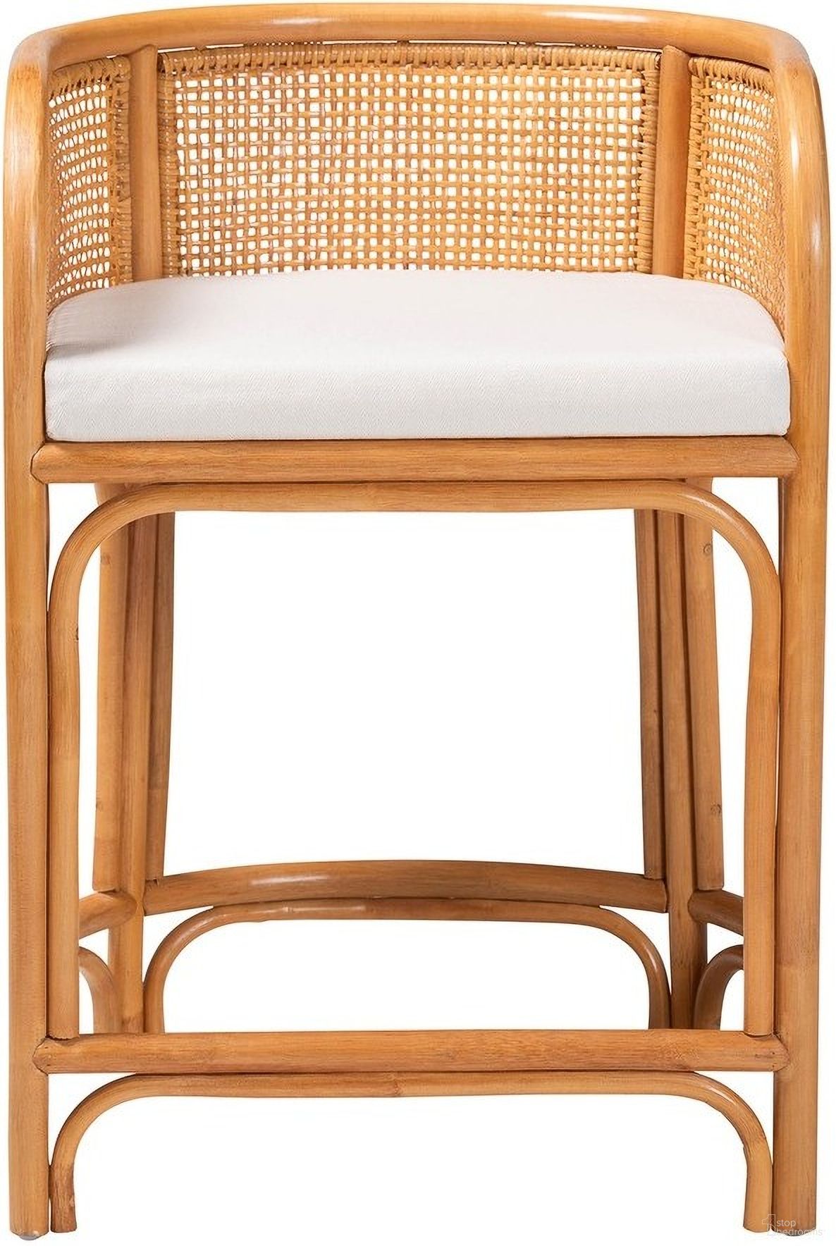 Ania Natural Rattan Counter Stool In Light Honey