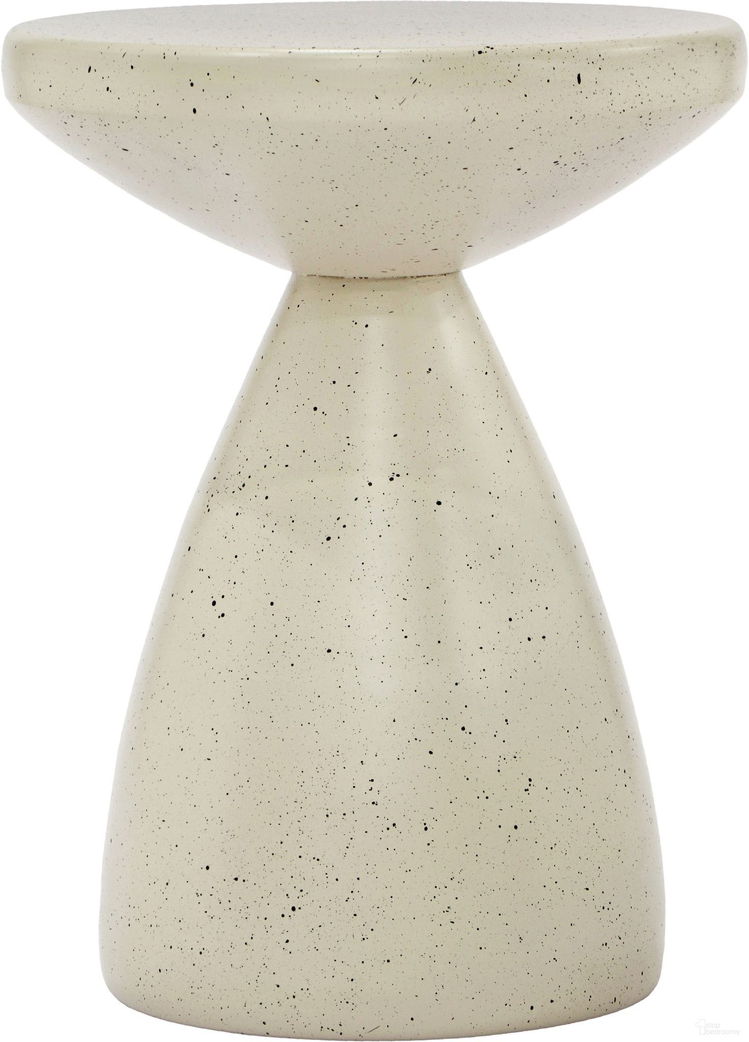 The appearance of Anika Iron Terrazzo End Table In Cream designed by Meridian in the modern / contemporary interior design. This cream piece of furniture  was selected by 1StopBedrooms from Anika Collection to add a touch of cosiness and style into your home. Sku: 99027Cream-ET. Material: Terrazzo.