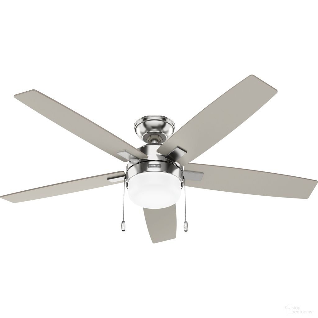 Anisten 52 Inch Ceiling Fan with LED Light Kit and Pull Chain In Brushed Nickel and Matte Nickel